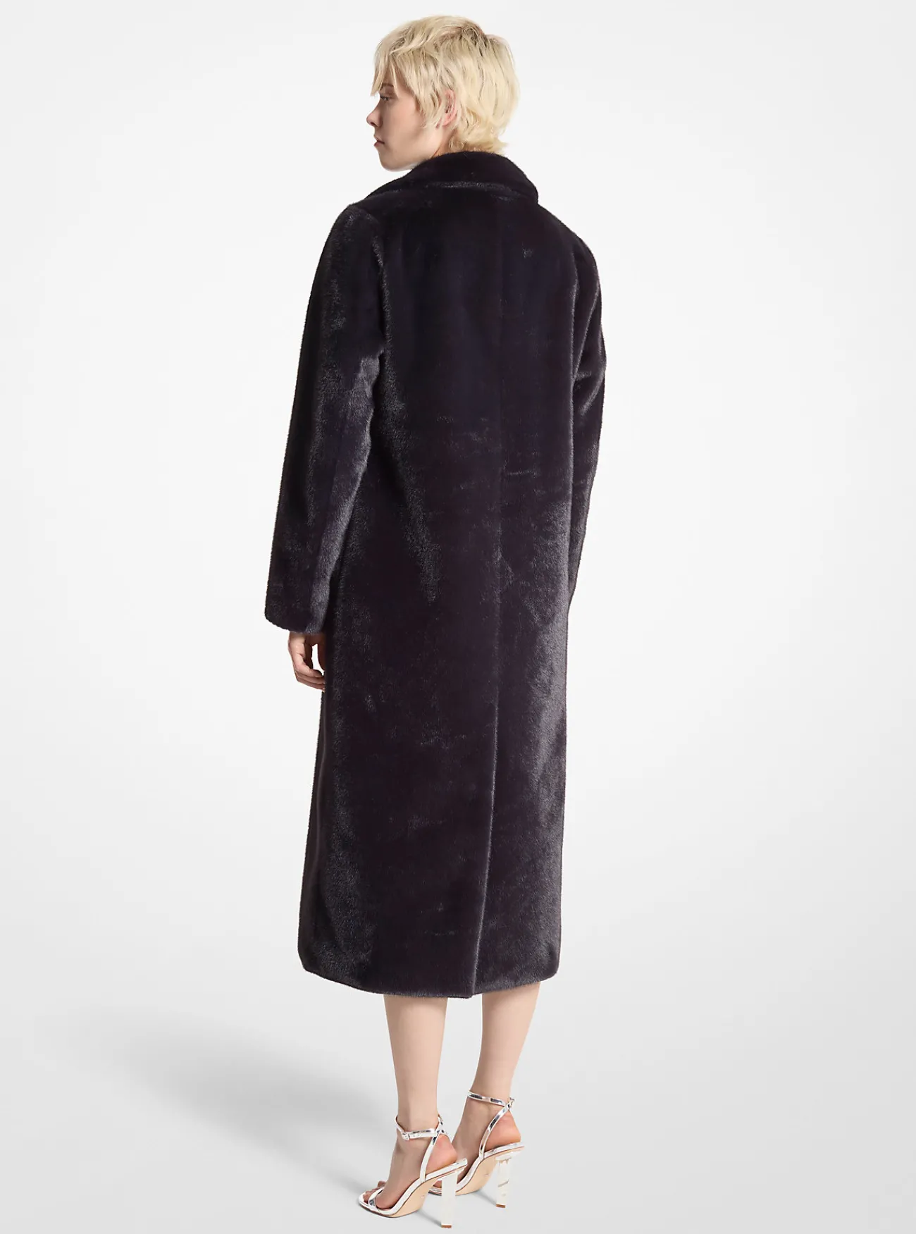 Michael Kors Oversized jas van imitatiebont met dubbele knopenrij ADMIRAALBLAUW Sale