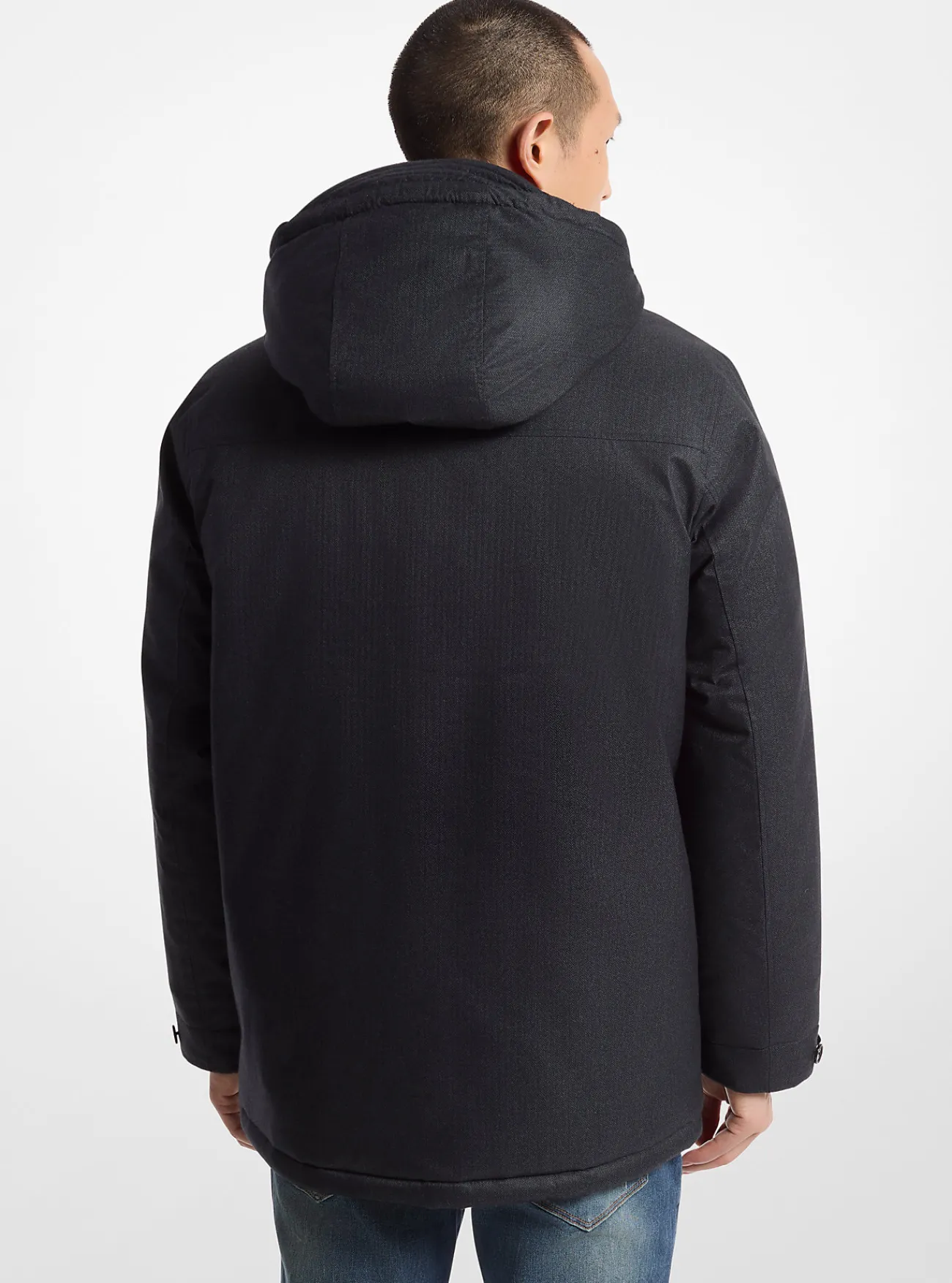 Michael Kors Parka met visgraatmotief ZWART Discount