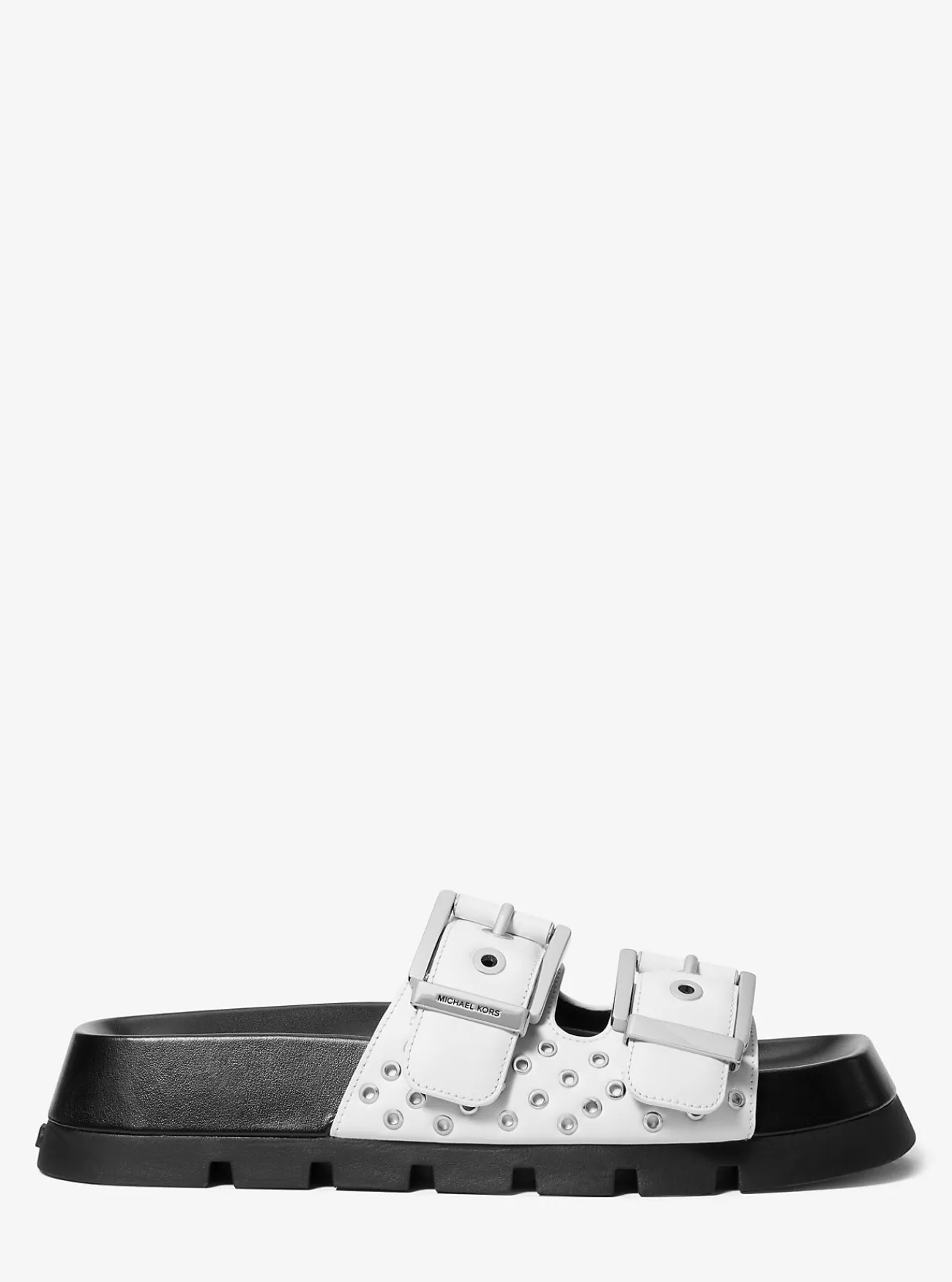 Michael Kors Platte sandaal Colby van leer met oogjes OPTISCHWIT New