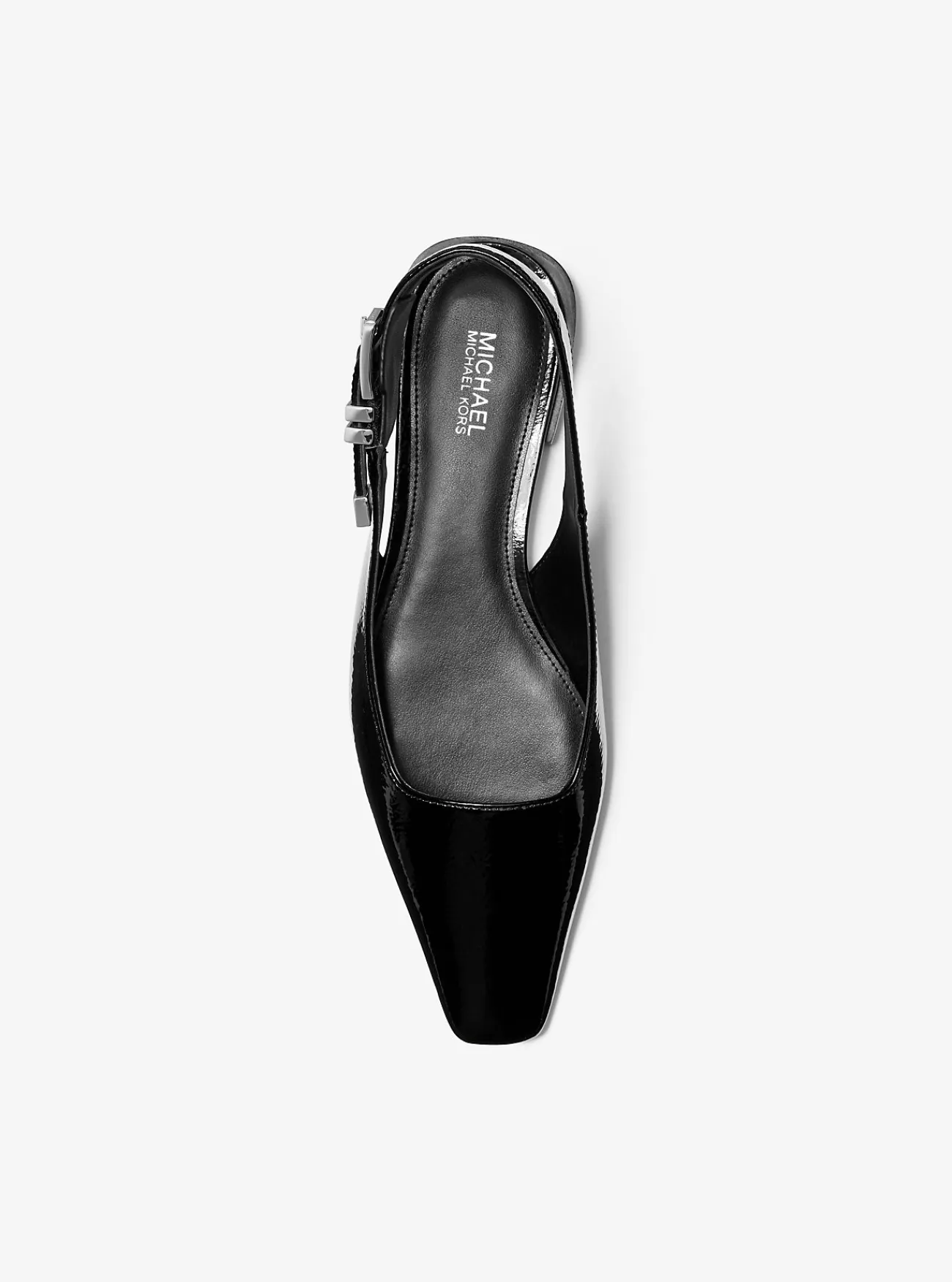 Michael Kors Platte schoen Darrington van craquelé lakleer ZWART Sale