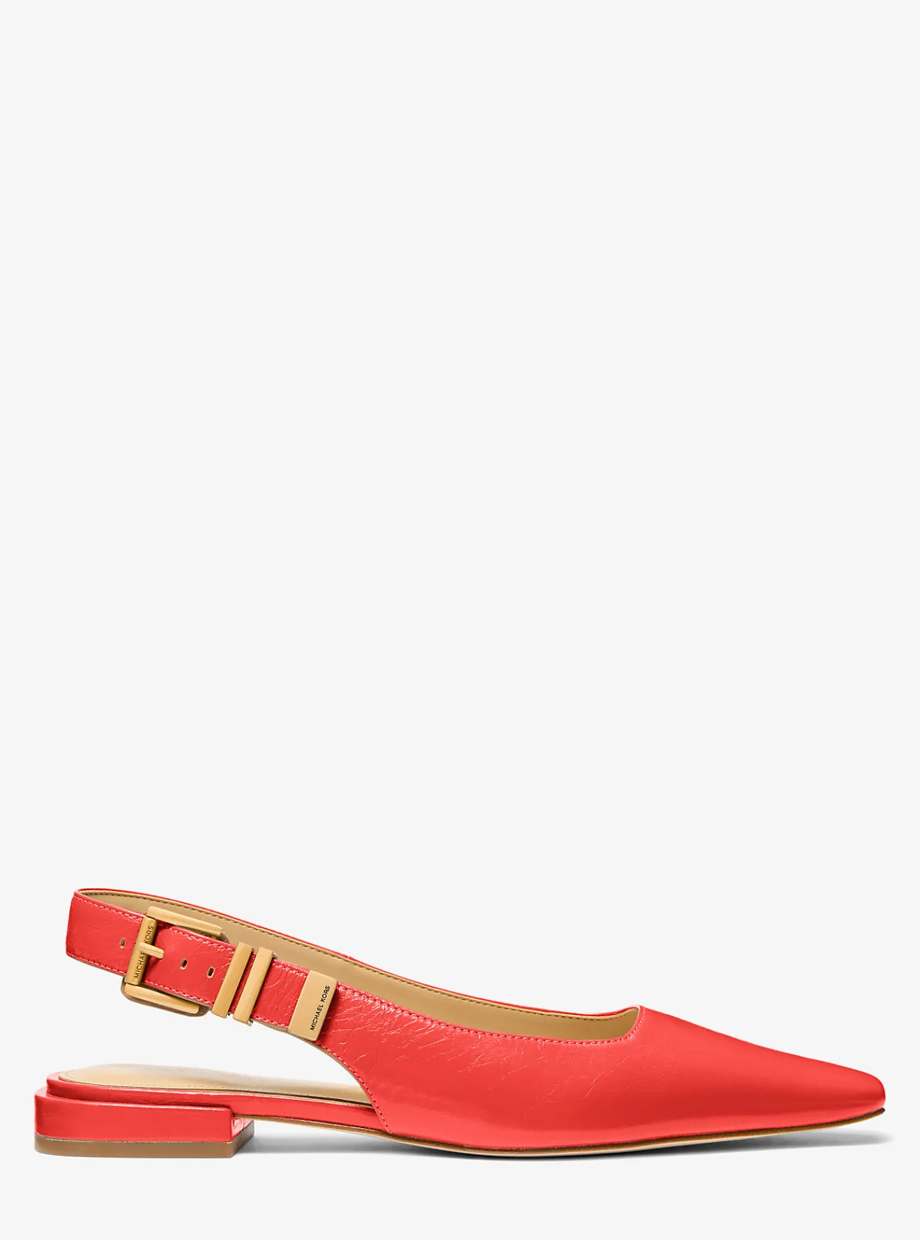 Michael Kors Platte schoen Darrington van craquel&eacute; leer GEBRANDSIENNA Discount
