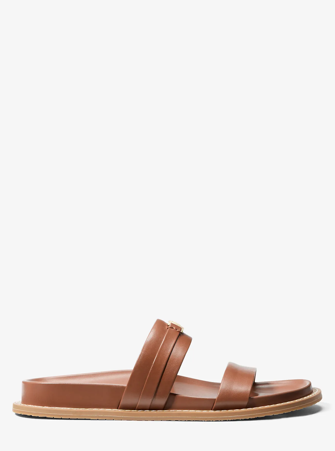 Michael Kors Platte slipper Mandy van leer LUGGAGE Online