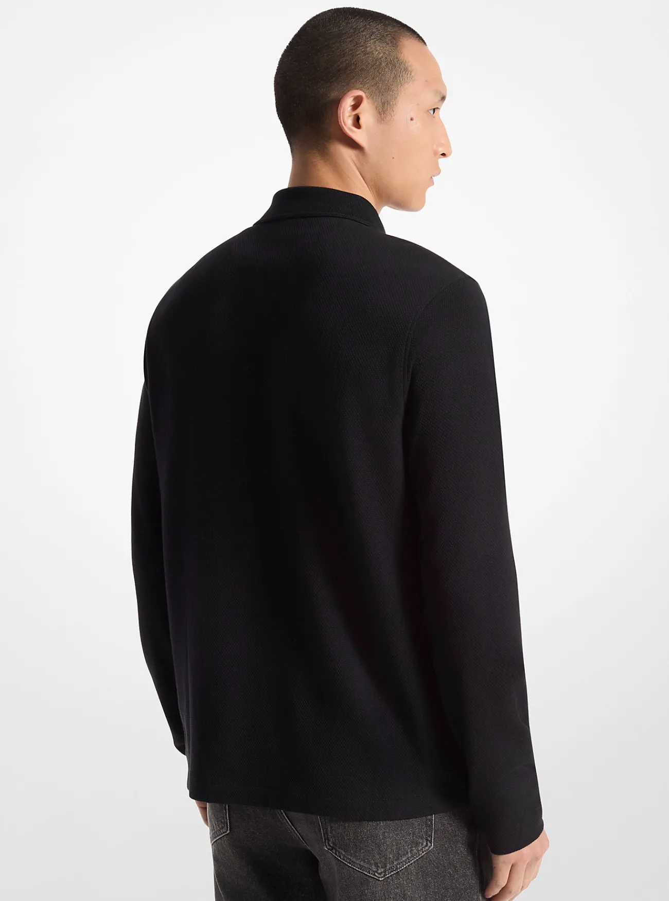 Michael Kors Poloshirt met lange mouwen, dubbelgebreid ZWART Hot
