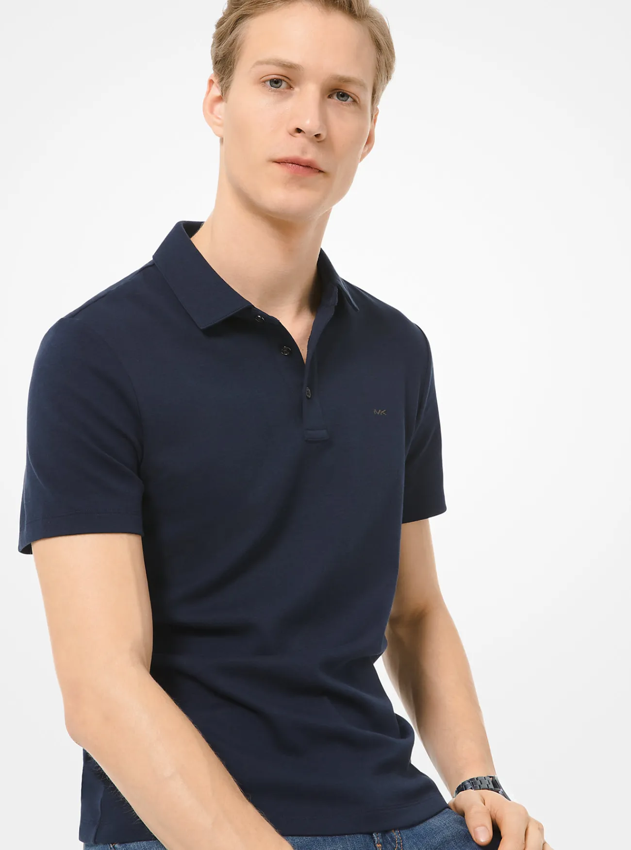 Michael Kors Poloshirt van katoen MIDDERNACHTSBLAUW Outlet