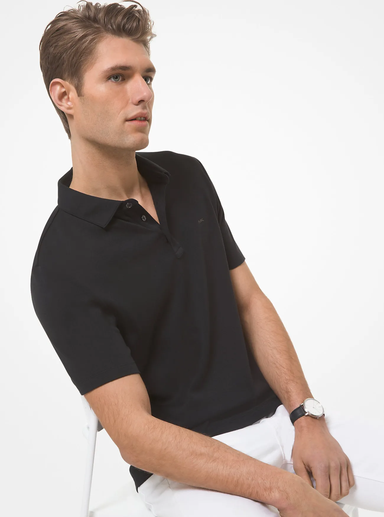 Michael Kors Poloshirt van katoen ZWART Discount