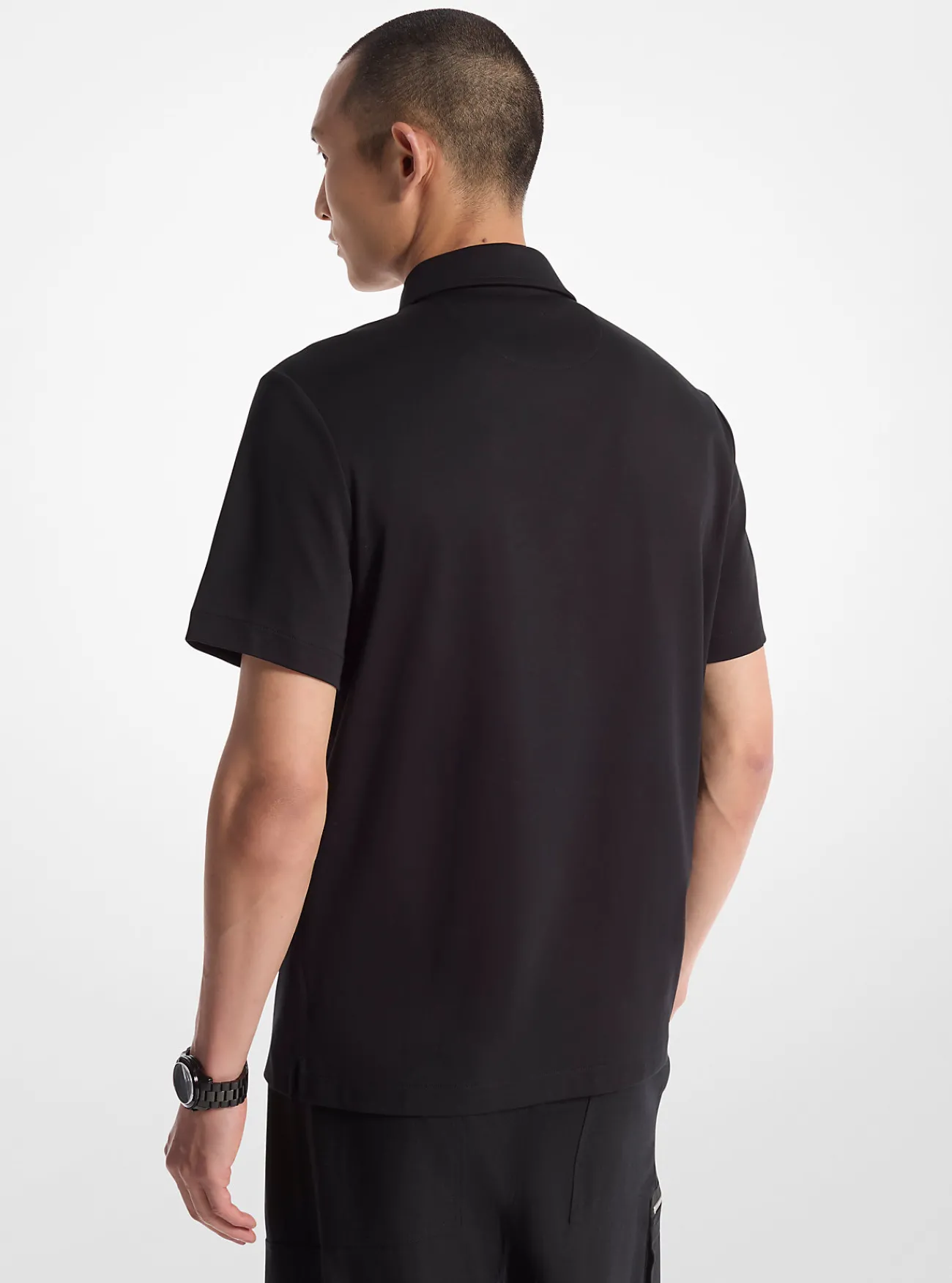 Michael Kors Poloshirt van katoen met halve rits ZWART Clearance