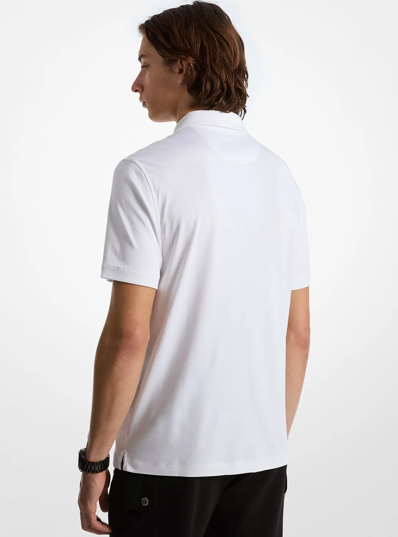 Michael Kors Poloshirt van katoen met halve rits WIT Discount