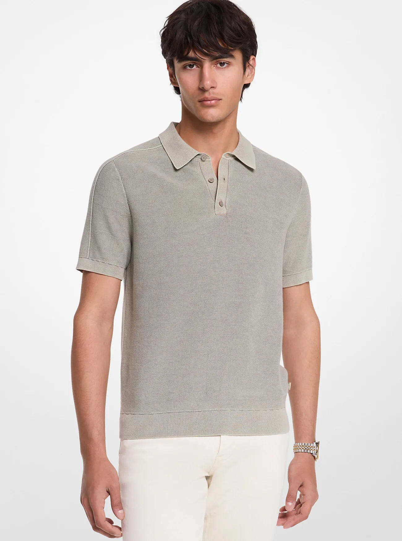 Michael Kors Poloshirt van linnen en katoen ZACHTSALIE New