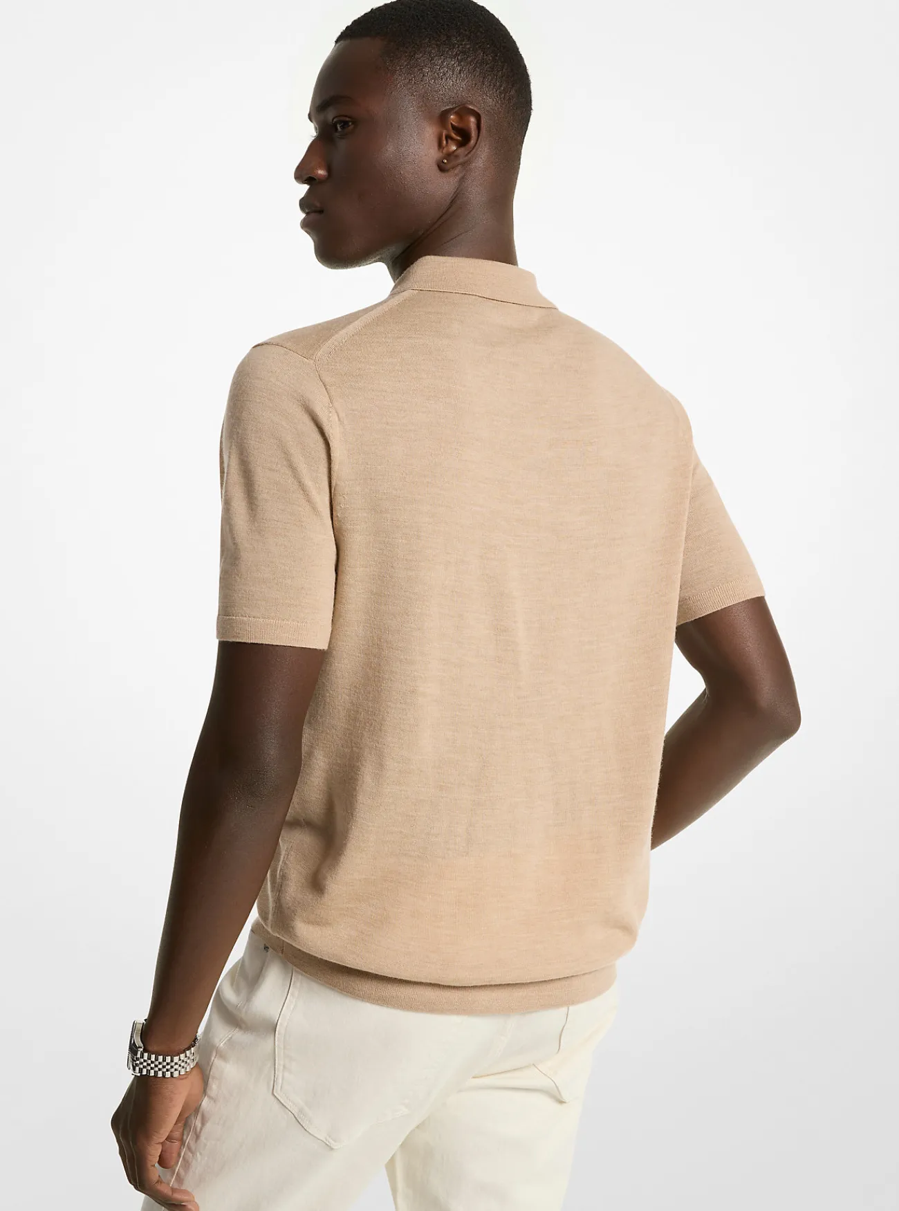 Michael Kors Poloshirt van merinowol KAKIMELANGE Sale
