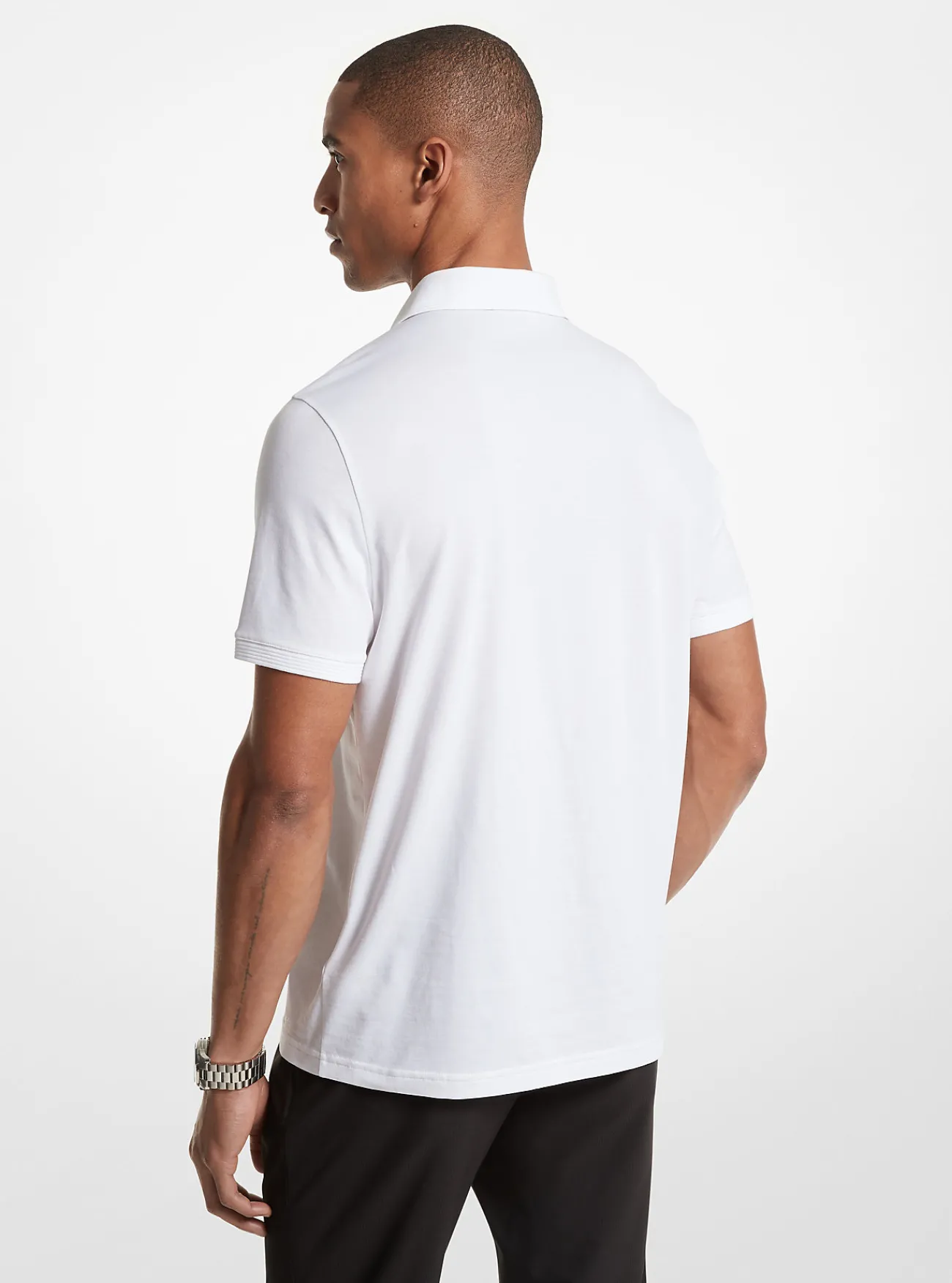 Michael Kors Poloshirt van pimakatoen met stretch WIT Outlet