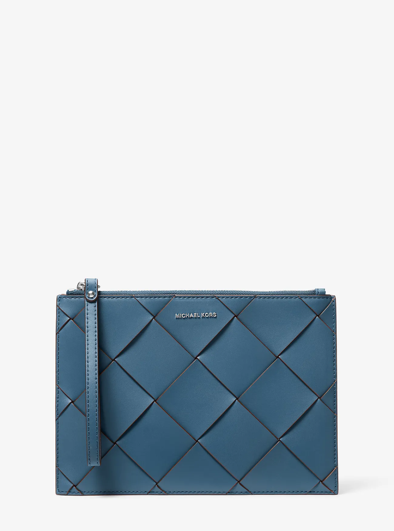 Michael Kors Polstasje Jet Set Travel van geweven leer, extra groot DONKERCHAMBRAY Discount