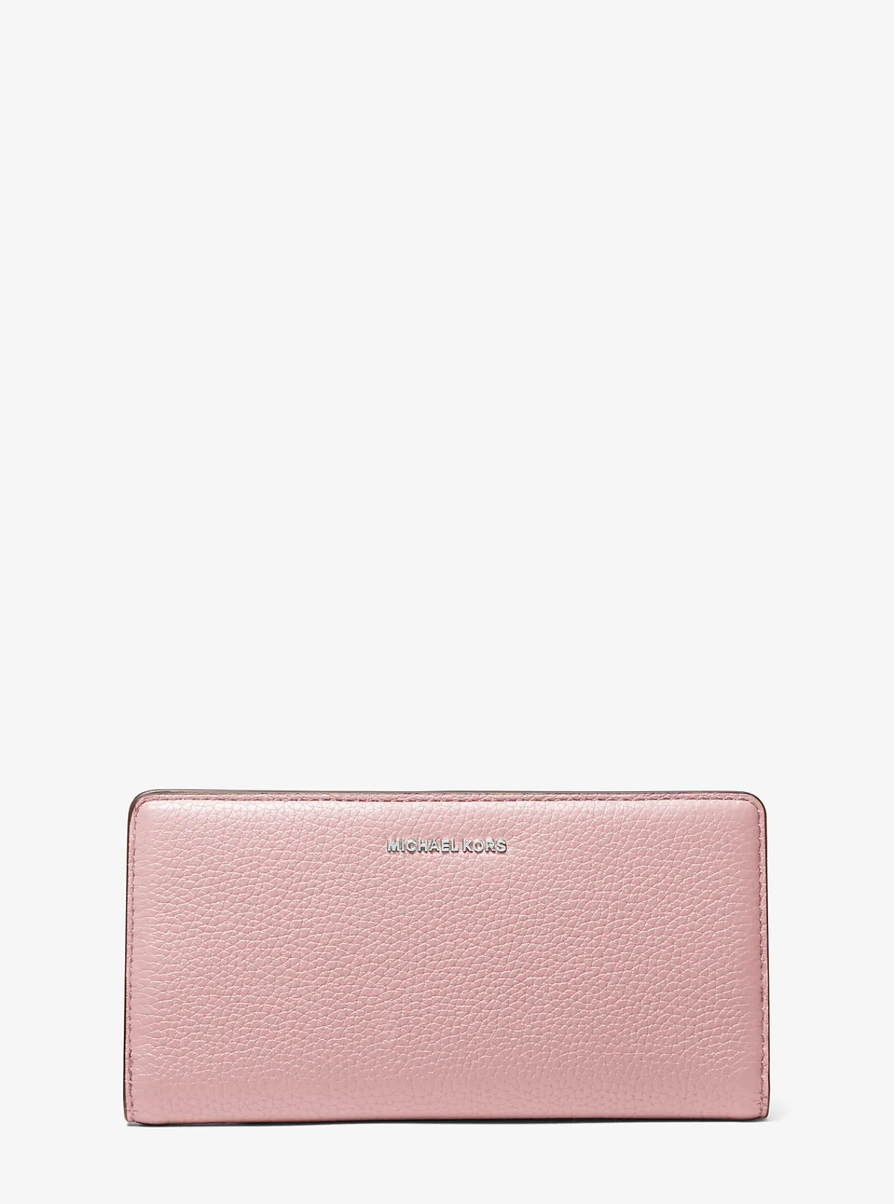 Michael Kors Portefeuille Bryant van getrommeld leer met drukknoop, groot ZACHTROZE Outlet
