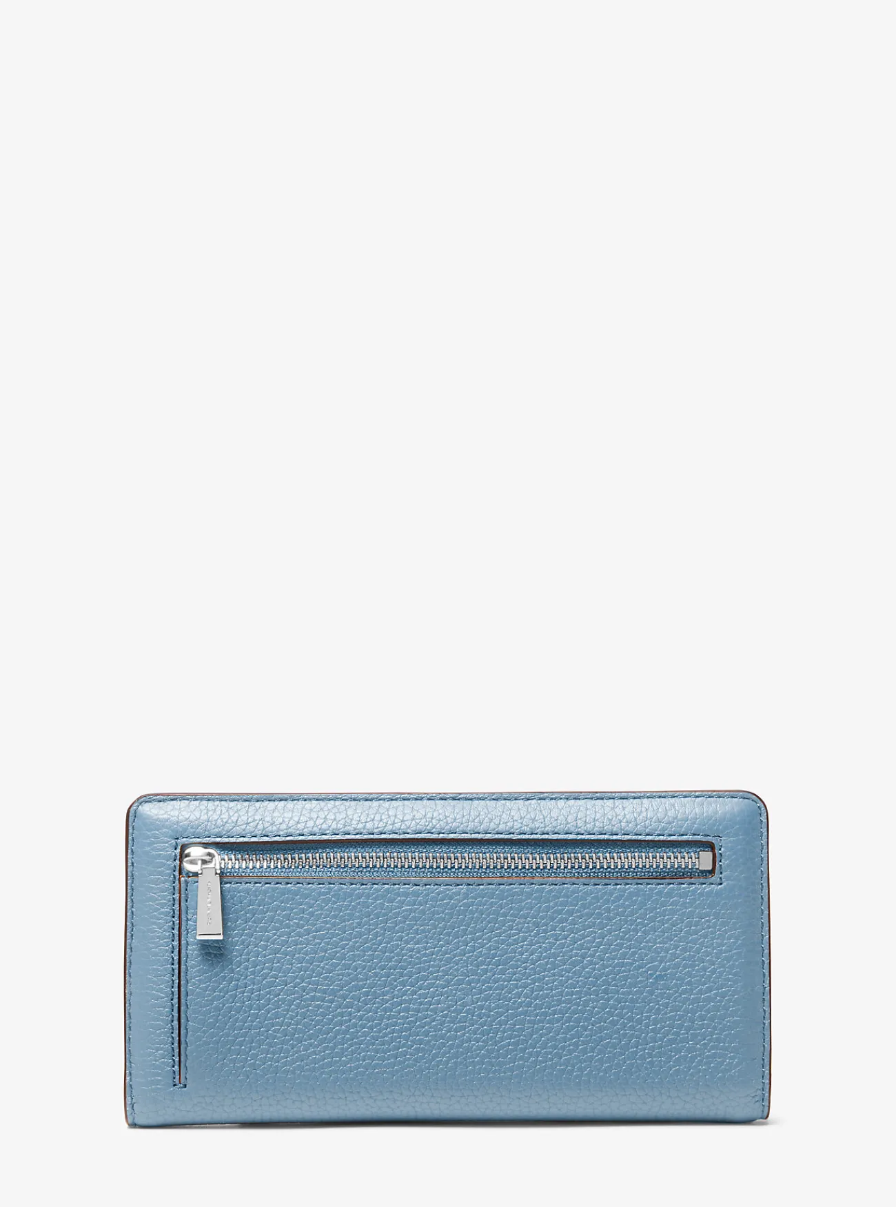Michael Kors Portefeuille Bryant van getrommeld leer met drukknoop, groot CHAMBRAY Discount