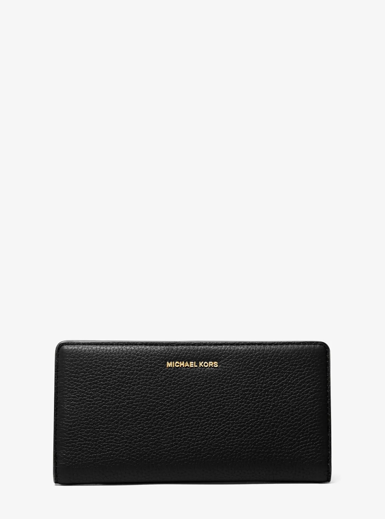 Michael Kors Portefeuille Bryant van getrommeld leer met drukknoop, groot ZWART Best
