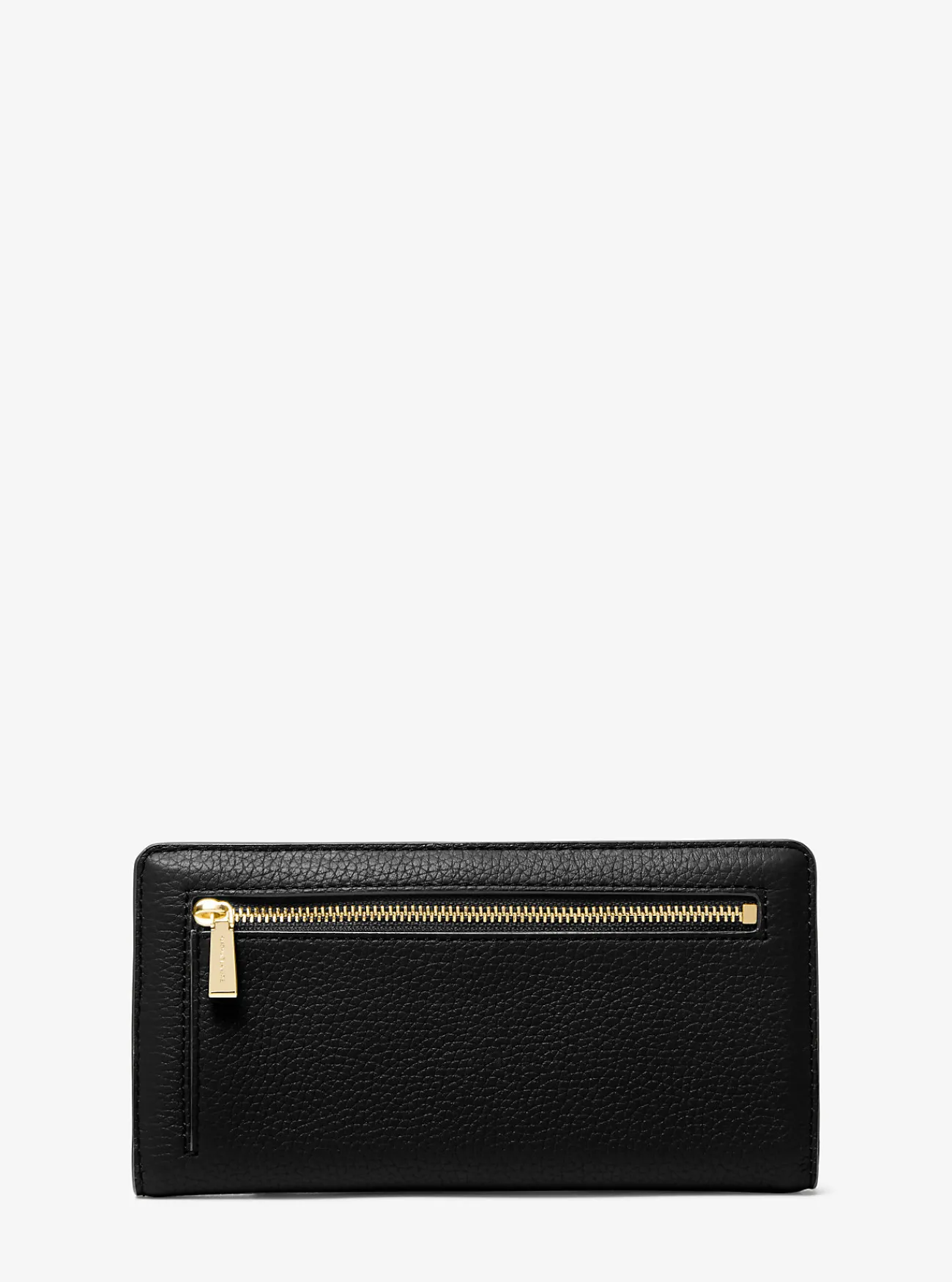 Michael Kors Portefeuille Bryant van getrommeld leer met drukknoop, groot ZWART Best