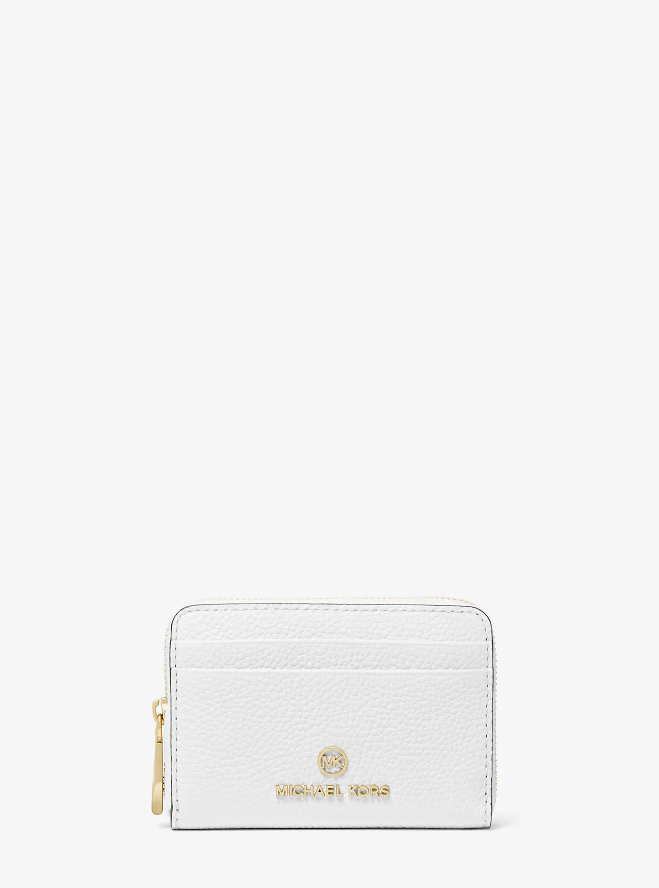 Michael Kors Portefeuille Jet Set van getrommeld leer, klein OPTISCHWIT New