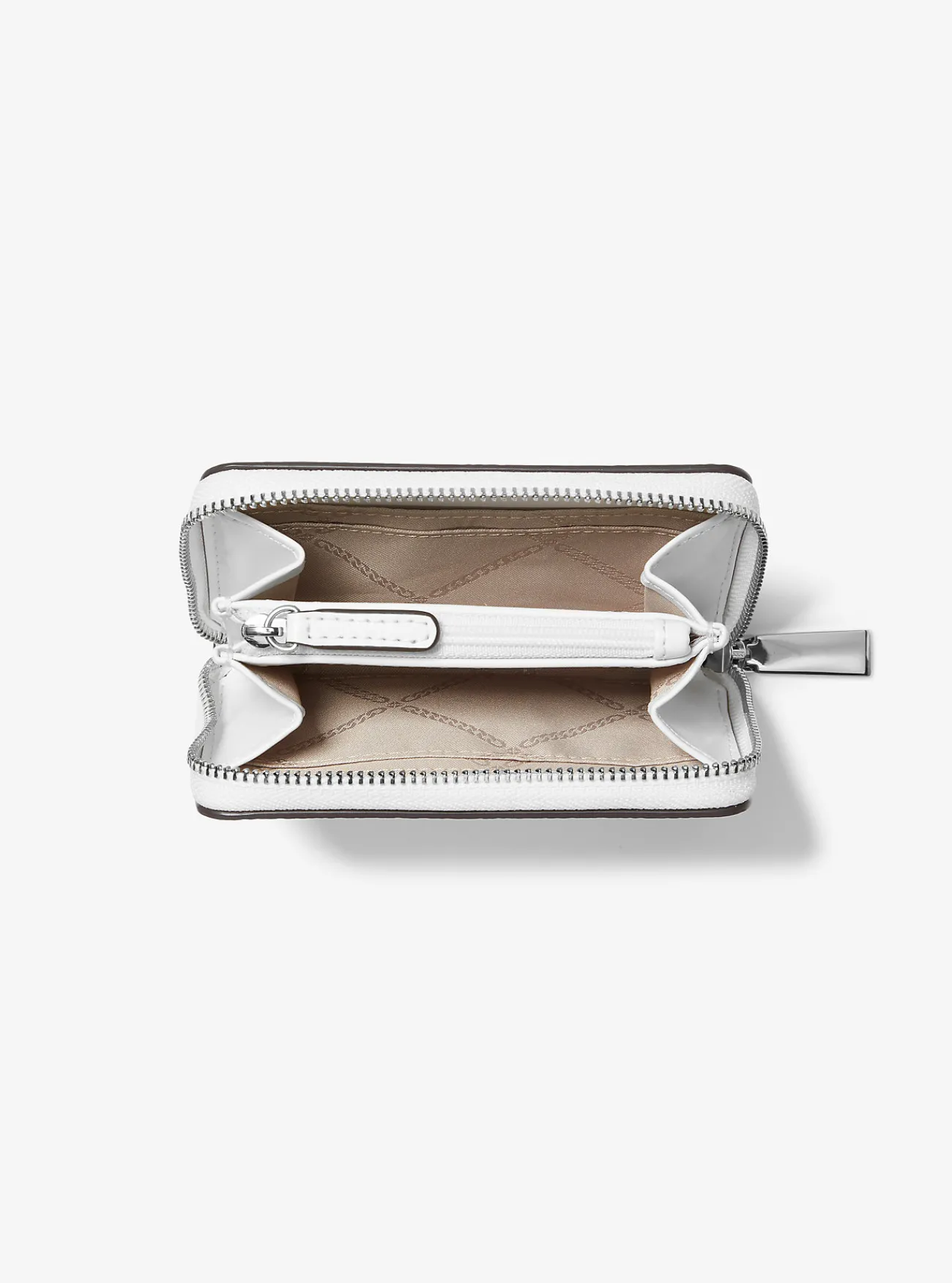 Michael Kors Portefeuille Jet Set van getrommeld leer, klein OPTISCHWIT Discount