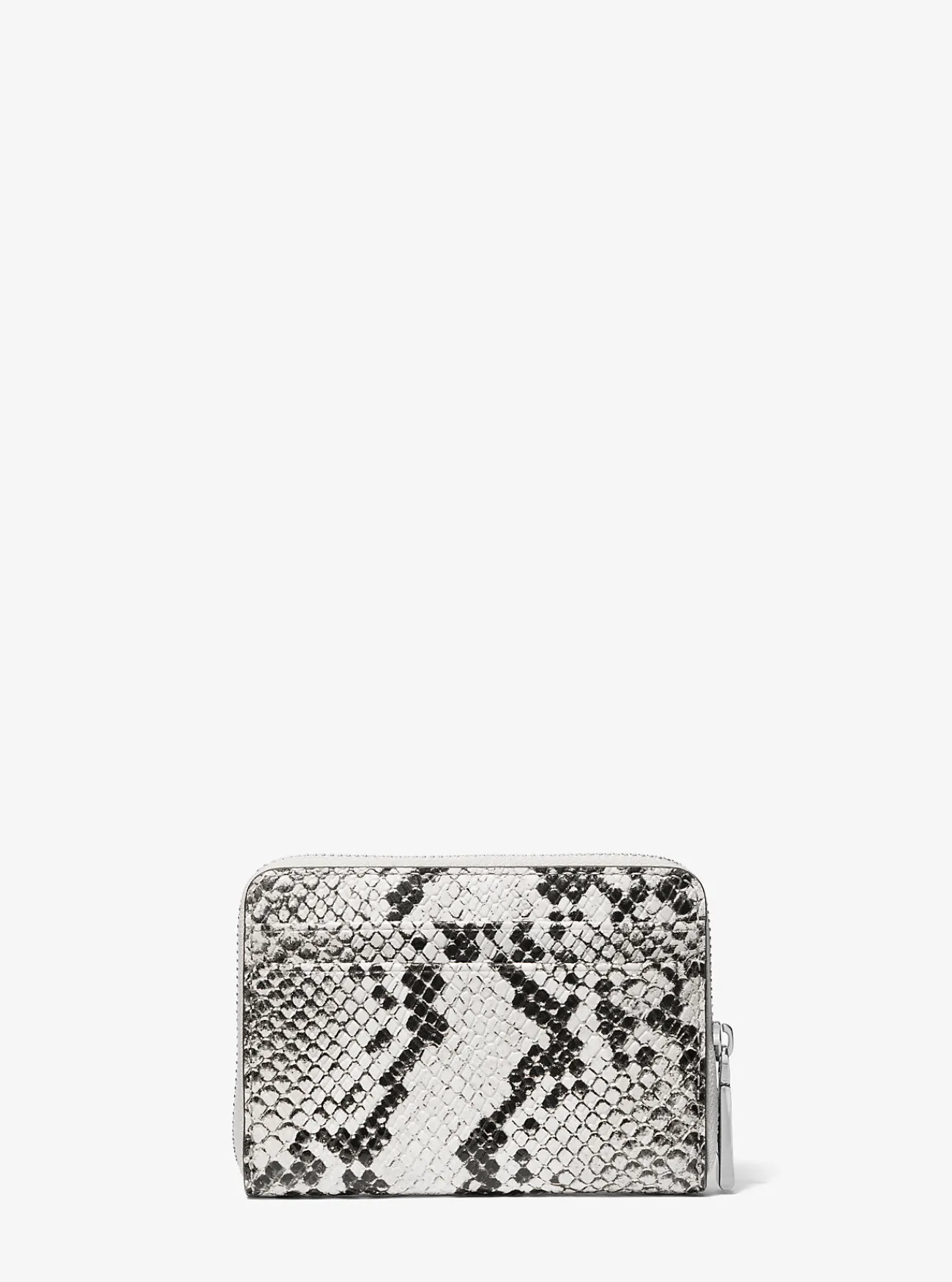 Michael Kors Portefeuille Jet Set van leer met slangenprint in reliëf, klein Discount