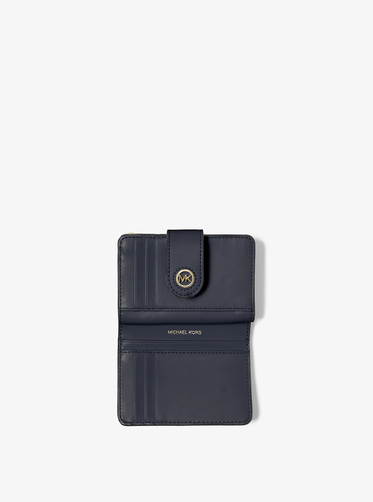 Michael Kors Portefeuille Mercer van leer, klein MARINEBLAUW Discount