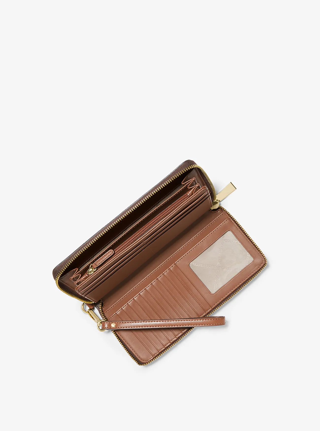 Michael Kors Portefeuille met logo, groot BRUIN New