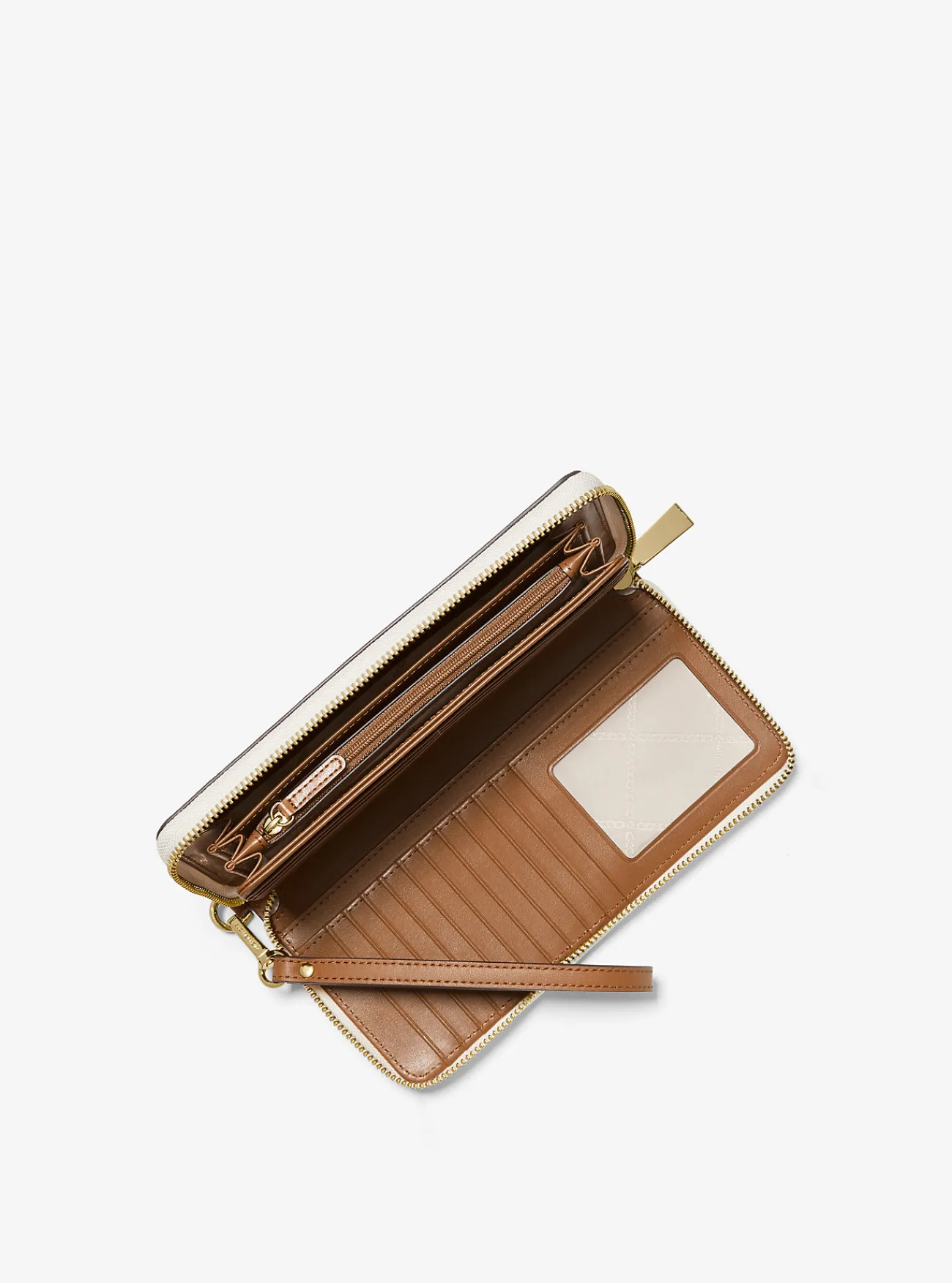 Michael Kors Portefeuille met logo, groot VANILLE Discount
