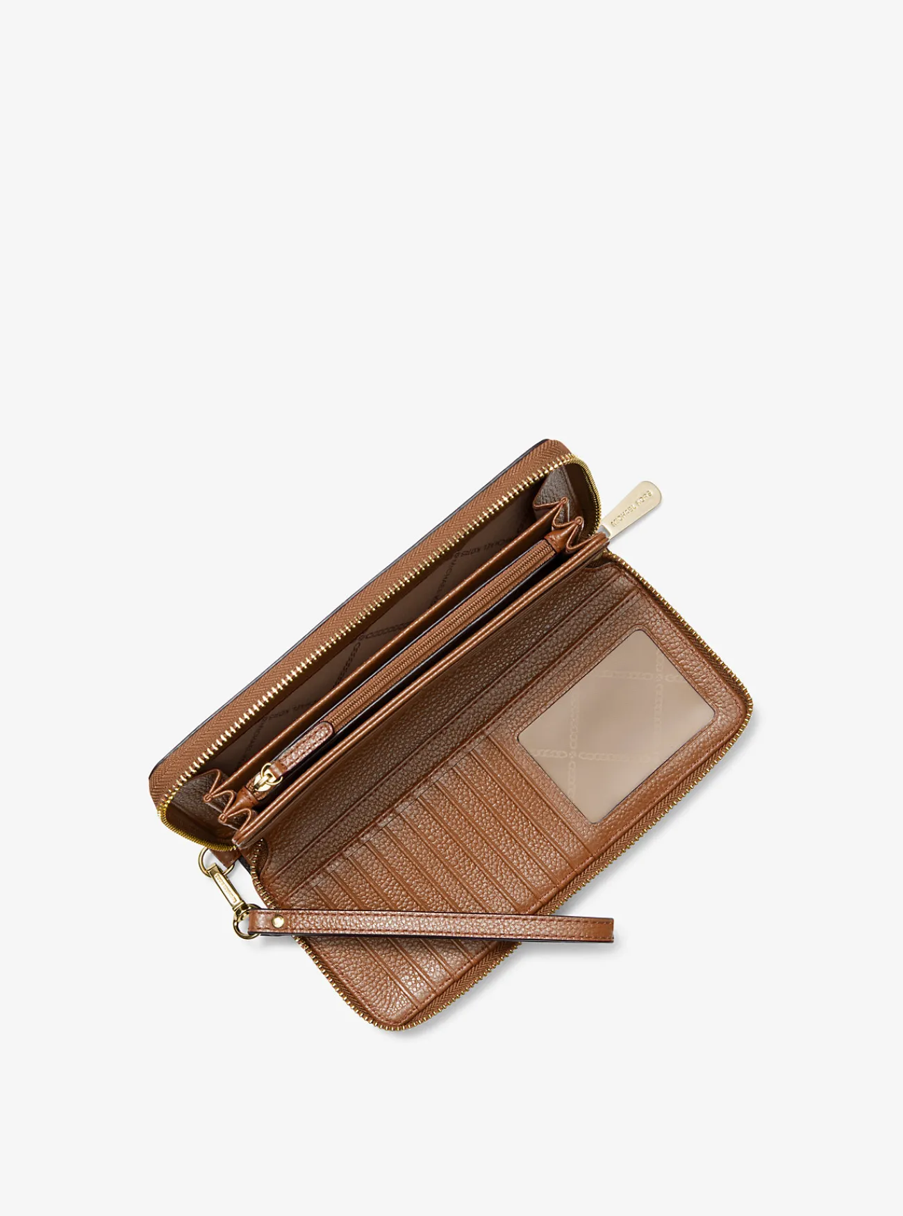Michael Kors Portefeuille met polsbandje van getrommeld leer LUGGAGE Clearance