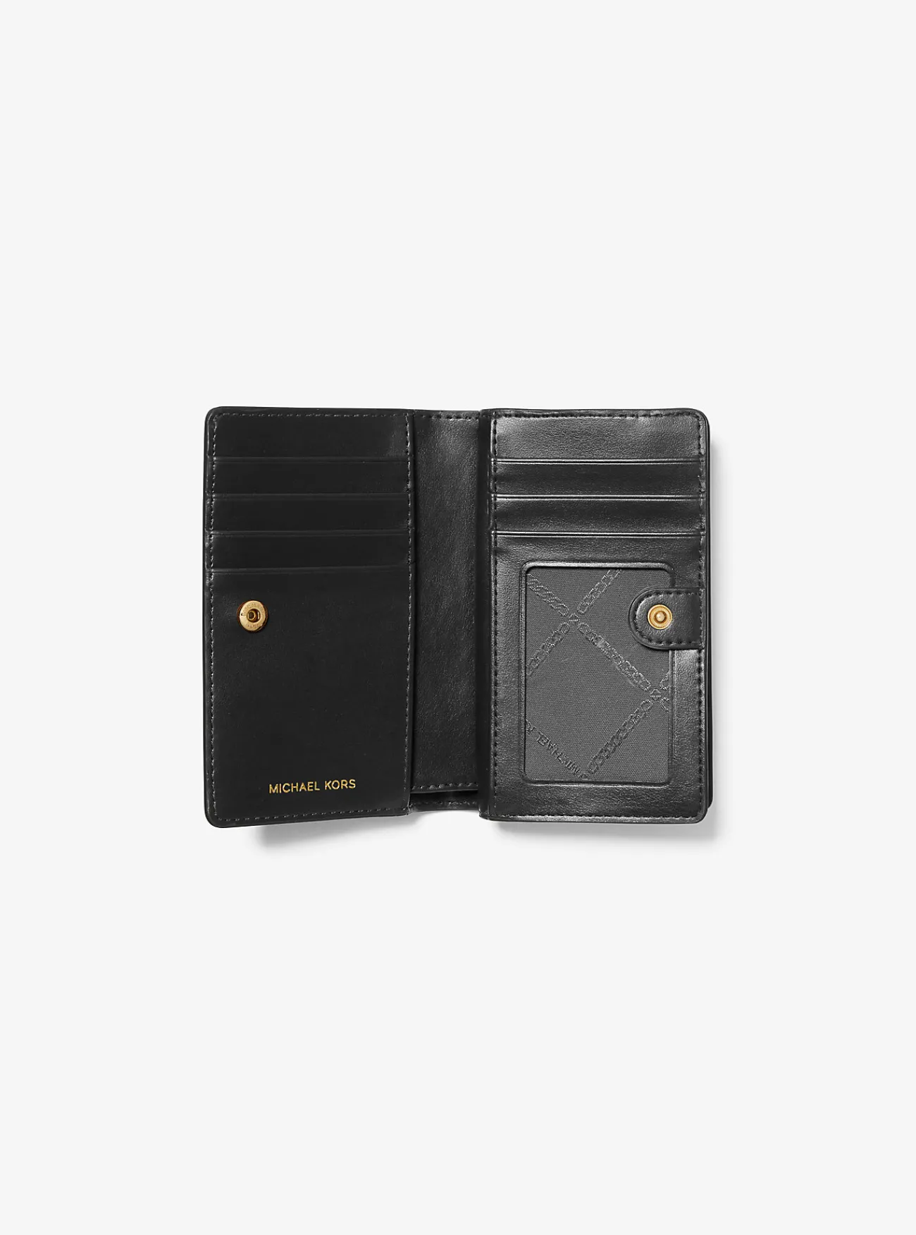 Michael Kors Portefeuille van getrommeld leer, middelgroot ZWART Best