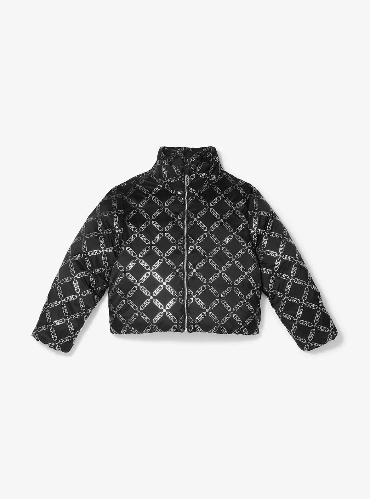Michael Kors Pufferjack met diamantvormig patroon met Empire-logo ZWART Online