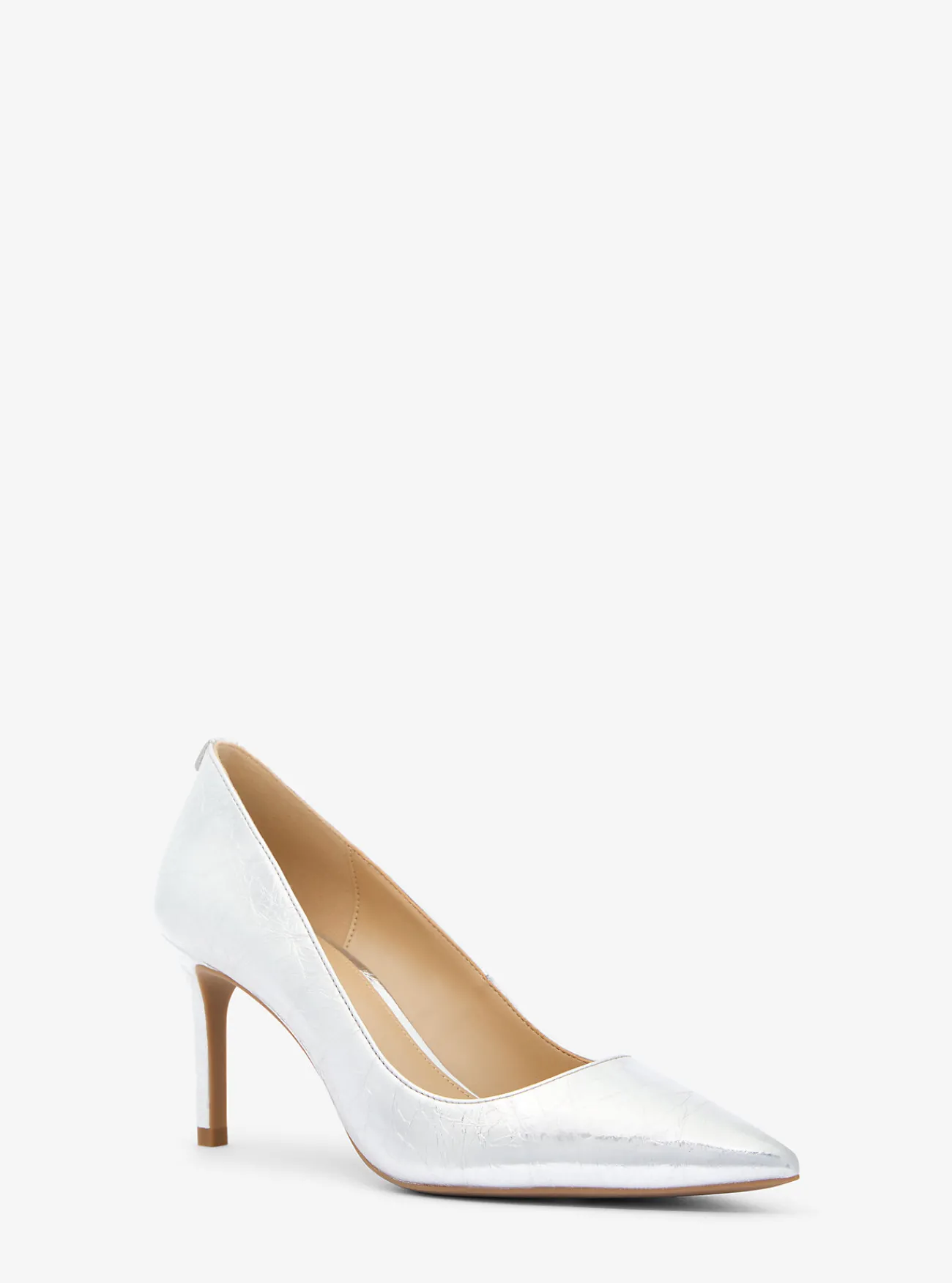 Michael Kors Pump Alina Flex van metallic craquel&eacute; leer ZILVER Online