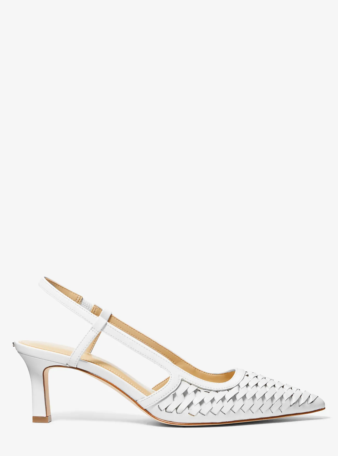 Michael Kors Pump Alora van handgeweven leer met slingback OPTISCHWIT Online