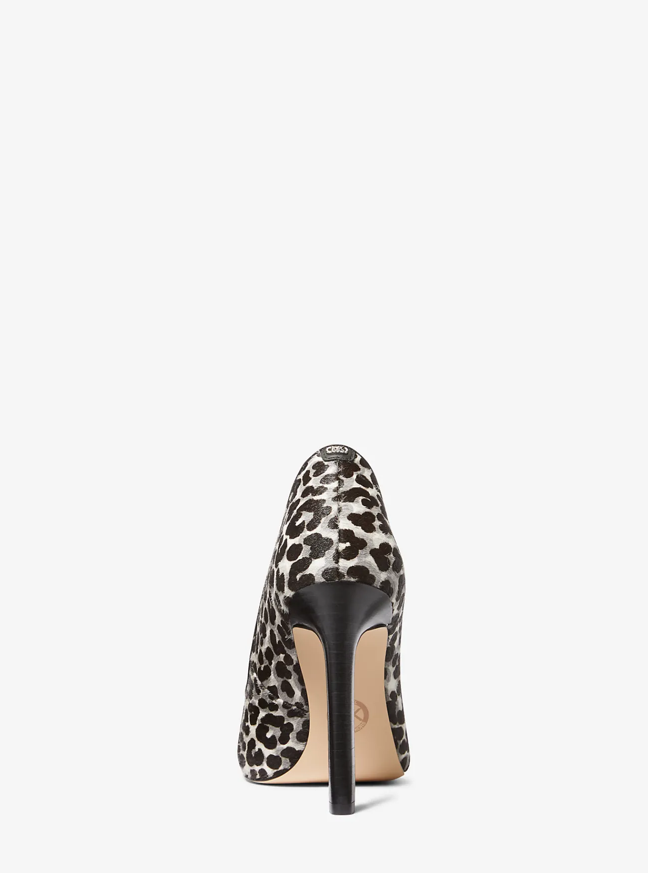 Michael Kors Pump Amara van kalfshaar met luipaardprint ZWARTCOMBO Sale