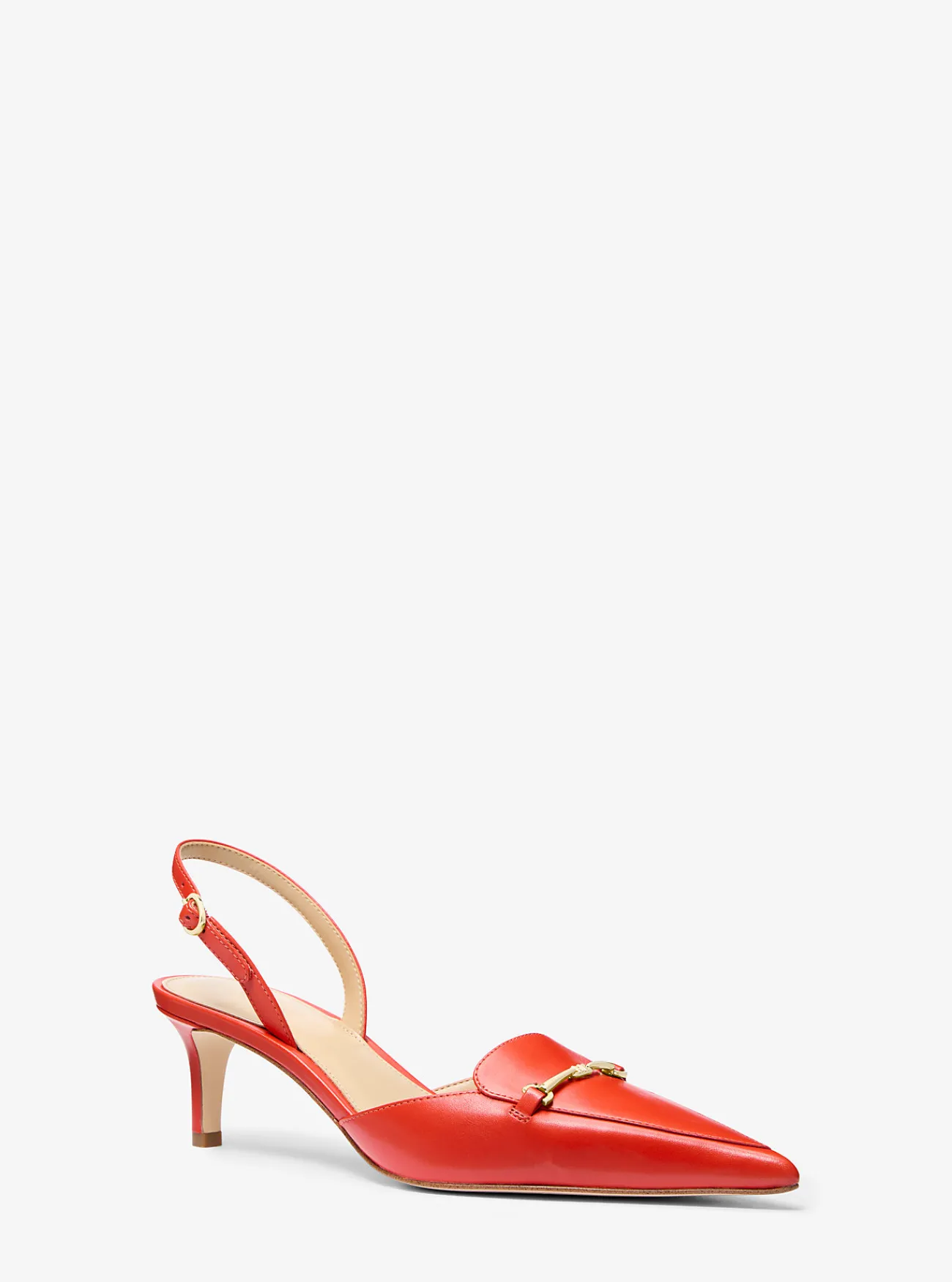 Michael Kors Pump Lena van leer met slingback GEBRANDSIENNA Sale