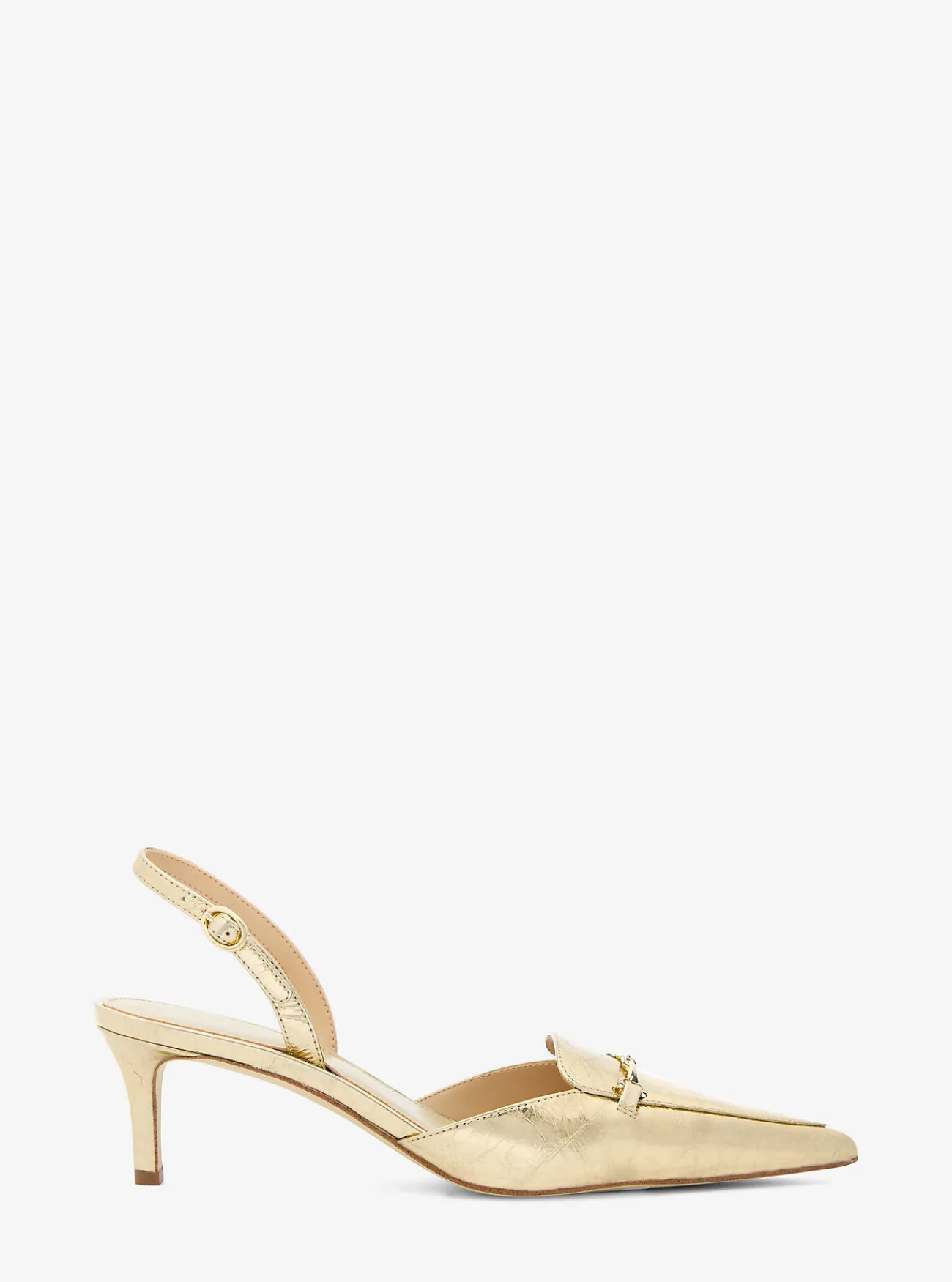 Michael Kors Pump Lena van metallic craquel&eacute; leer met slingback LICHTGOUD New