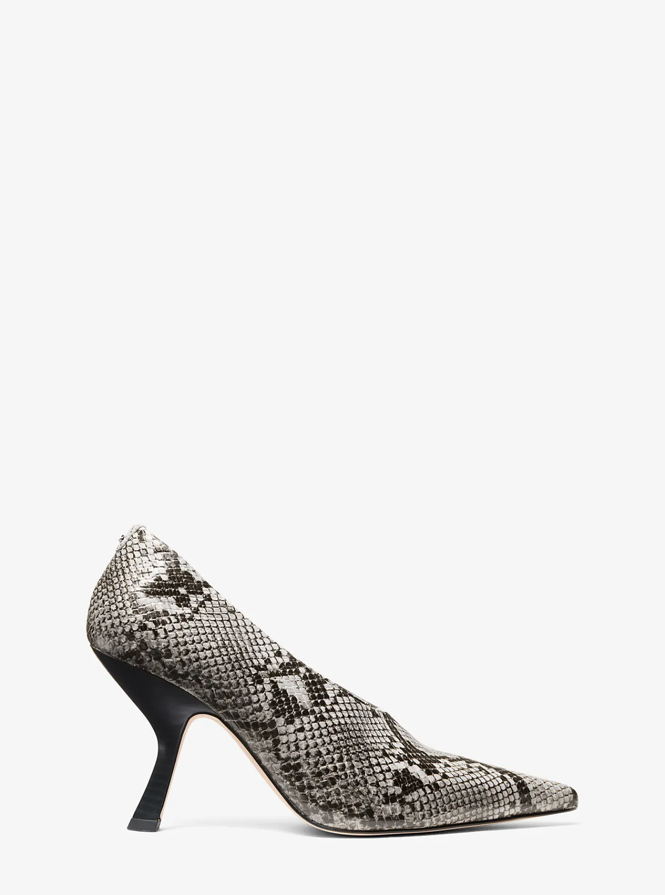Michael Kors Pump Luna van leer met slangenprint in reli&euml;f STEENGROEVEGRIJS Fashion