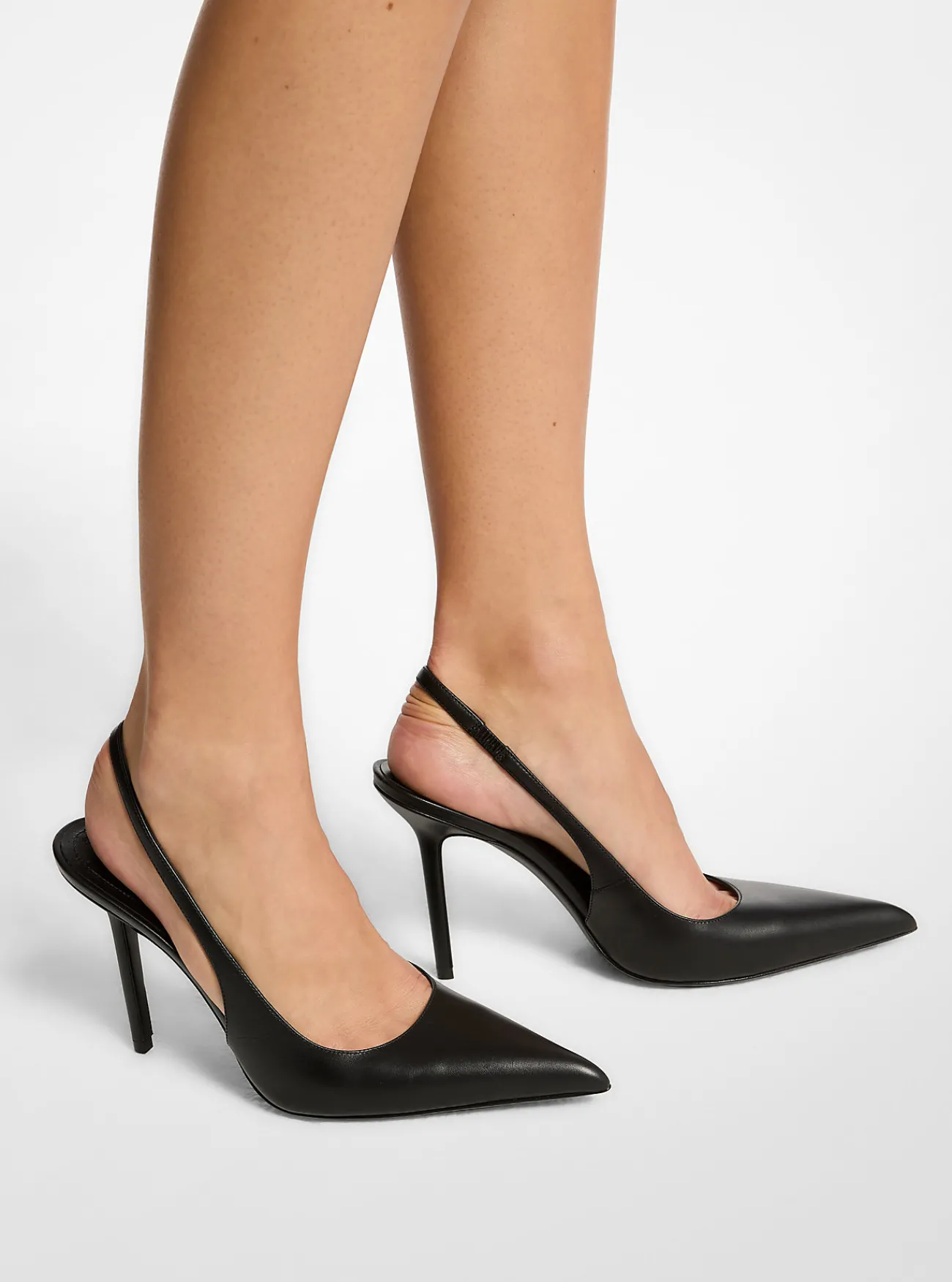 Michael Kors Pump Reece van leer met slingback ZWART New