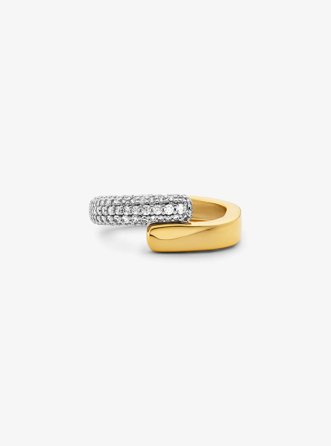 Michael Kors Ring van sterlingzilver met plating met edelmetaal en siersteentjes TWEEKLEURIG Best