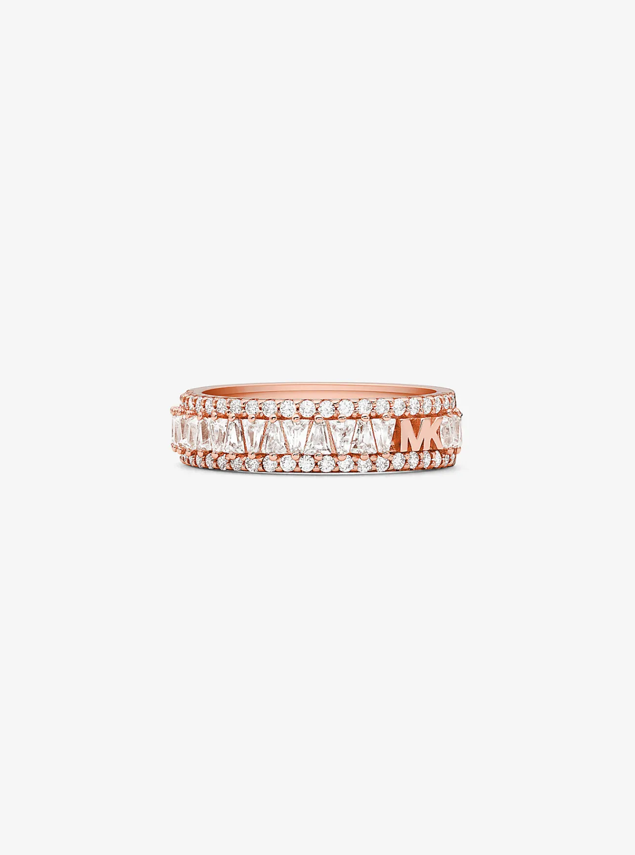 Michael Kors Ring van sterlingzilver met plating met edelmetaal en siersteentjes ROS&Eacute;GOUD Hot
