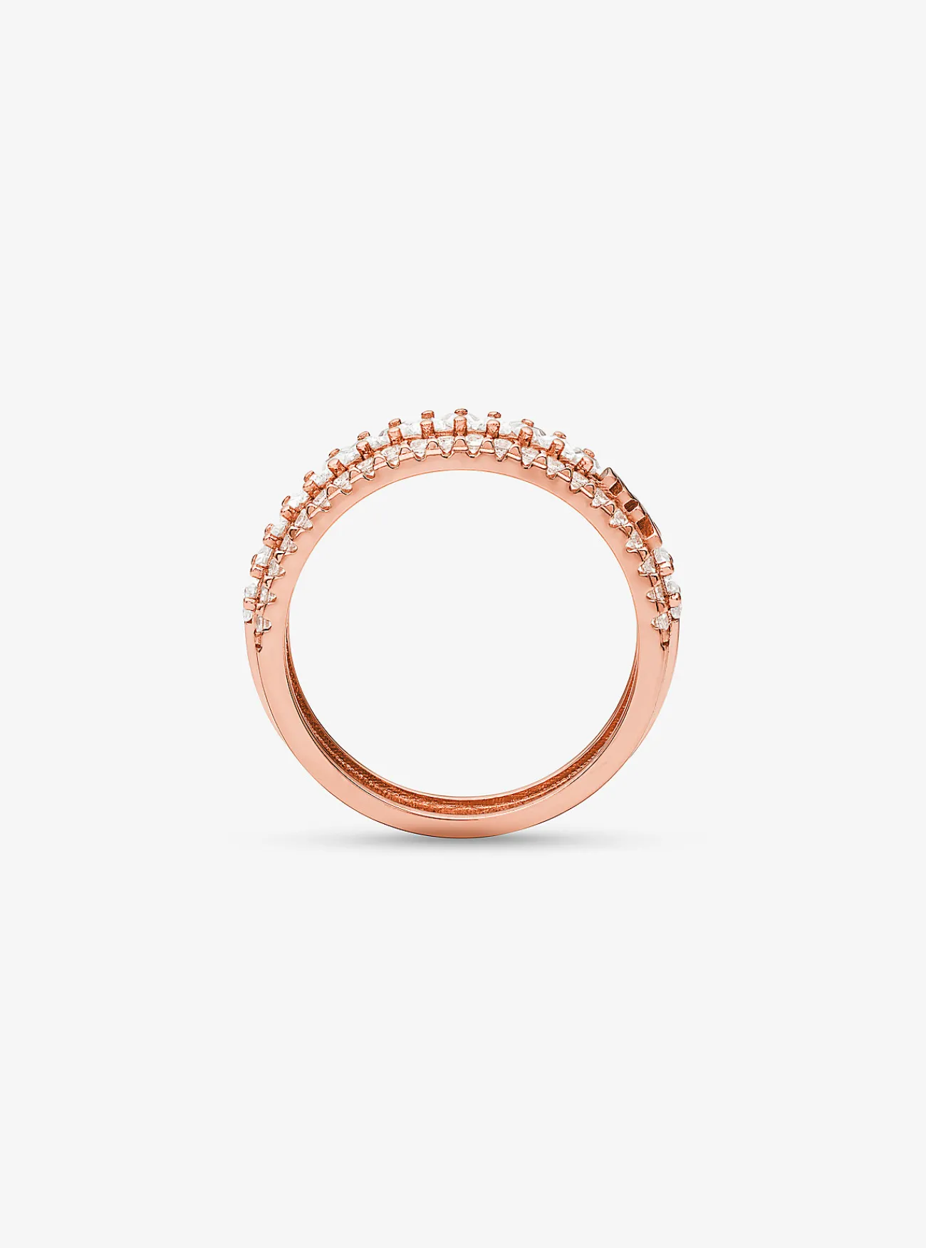 Michael Kors Ring van sterlingzilver met plating met edelmetaal en siersteentjes ROS&Eacute;GOUD Hot