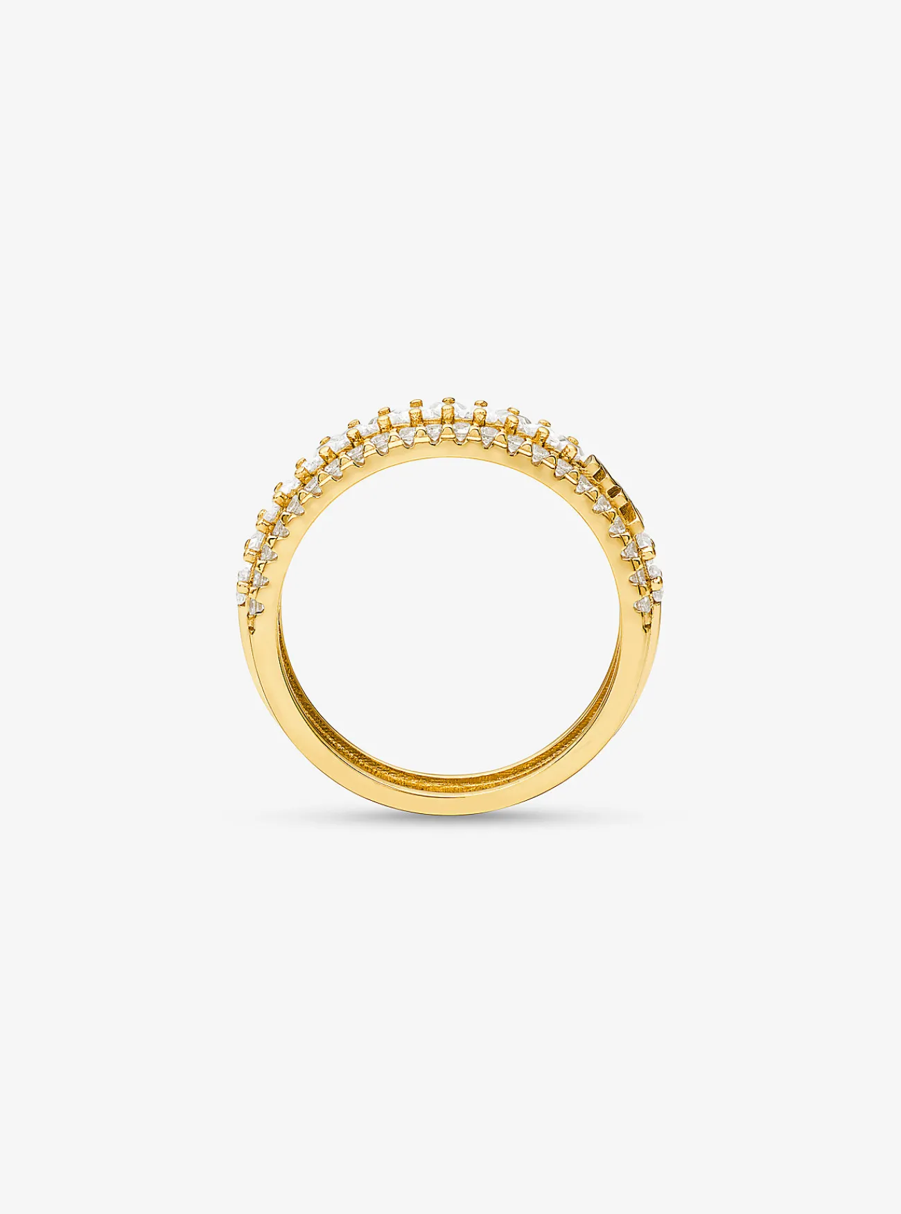 Michael Kors Ring van sterlingzilver met plating met edelmetaal en siersteentjes GOUD Best