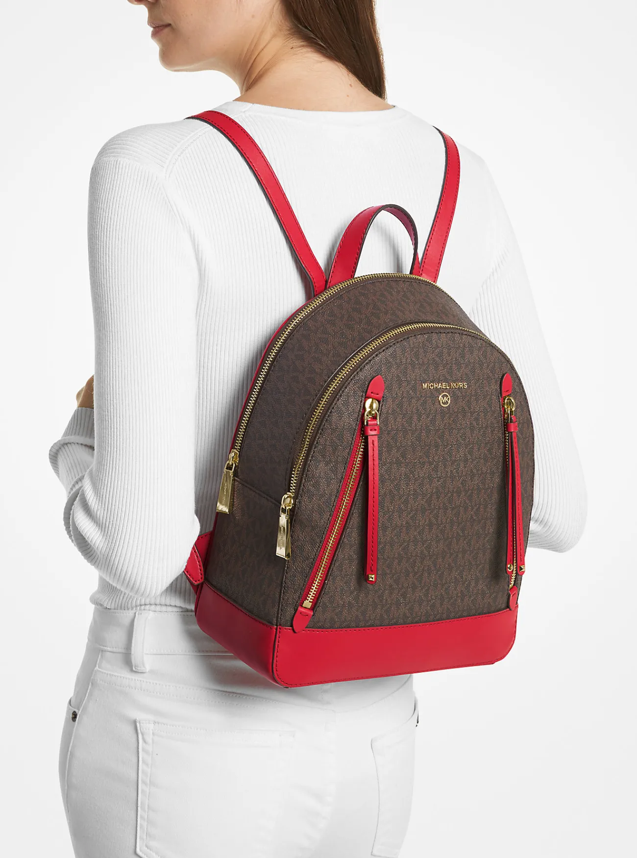Michael Kors Rugzak Brooklyn met logo, middelgroot Sale