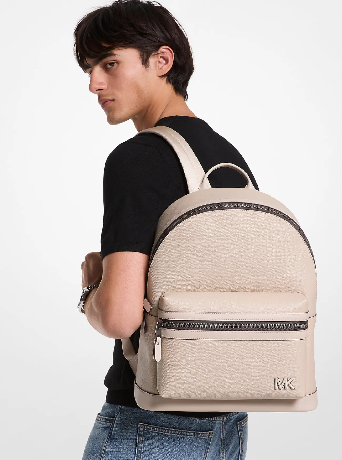 Michael Kors Rugzak Edison van leer LICHTZAND Discount