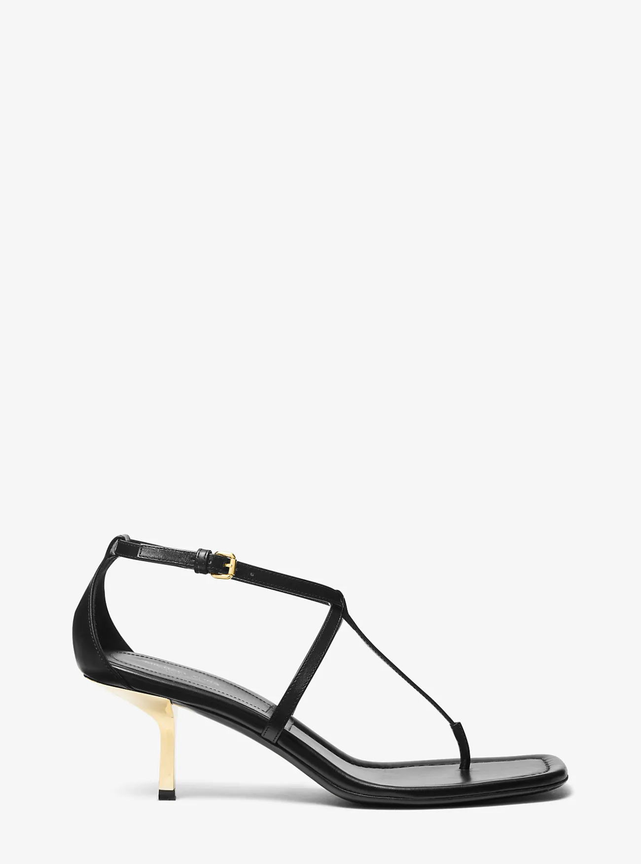 Michael Kors Sandaal Anna van leer ZWART New