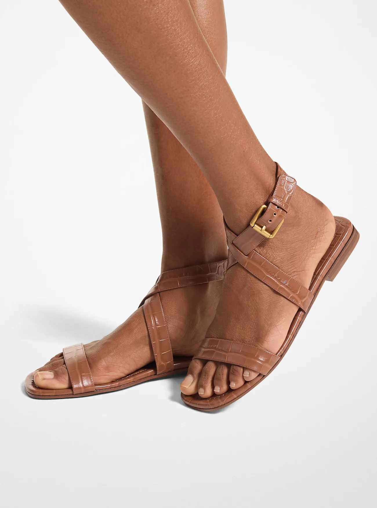 Michael Kors Sandaal Bridgette van leer met krokodillenprint in reliëf ZADEL Hot