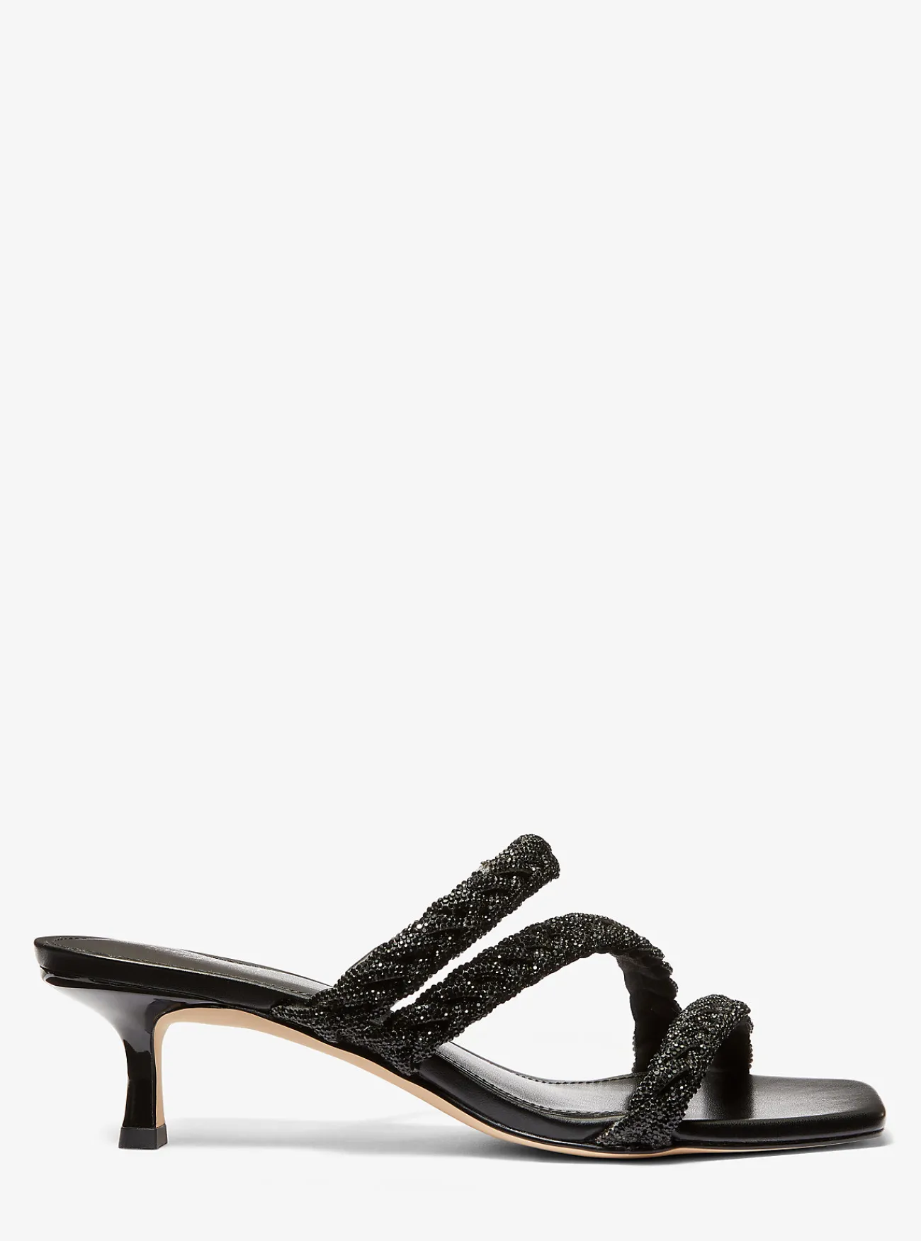 Michael Kors Sandaal Celia met versiering en hakje ZWART Outlet