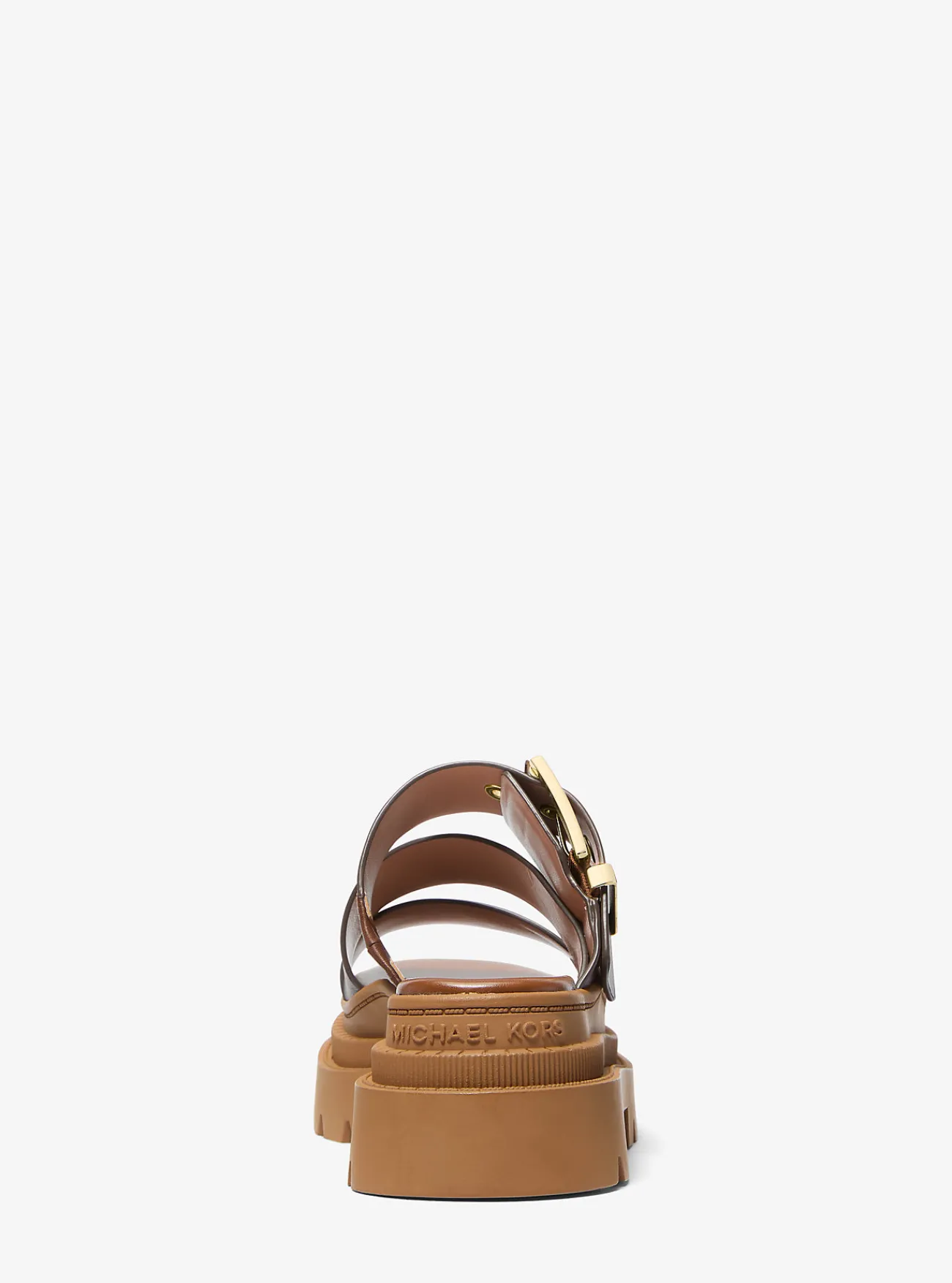 Michael Kors Sandaal Colby van gepolijst leer met plateauzool LUGGAGE New