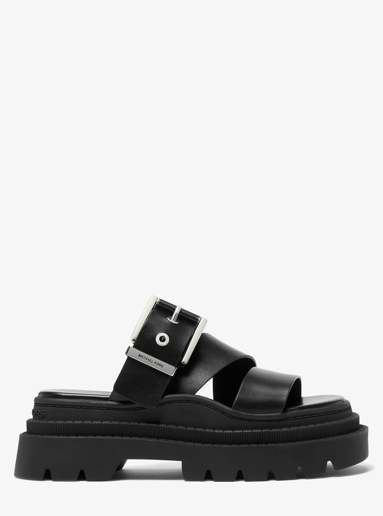 Michael Kors Sandaal Colby van leer met plateauzool ZWART Best