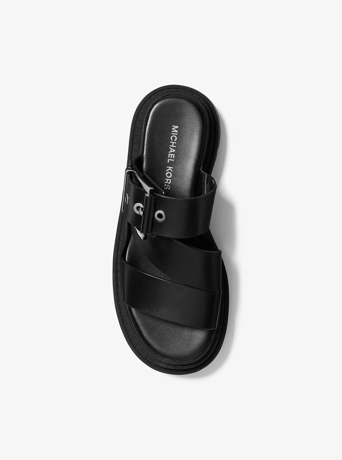 Michael Kors Sandaal Colby van leer met plateauzool ZWART Best