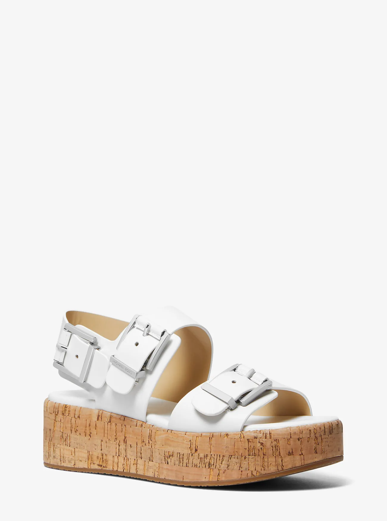 Michael Kors Sandaal Colby van leer met plateauzool OPTISCHWIT Discount
