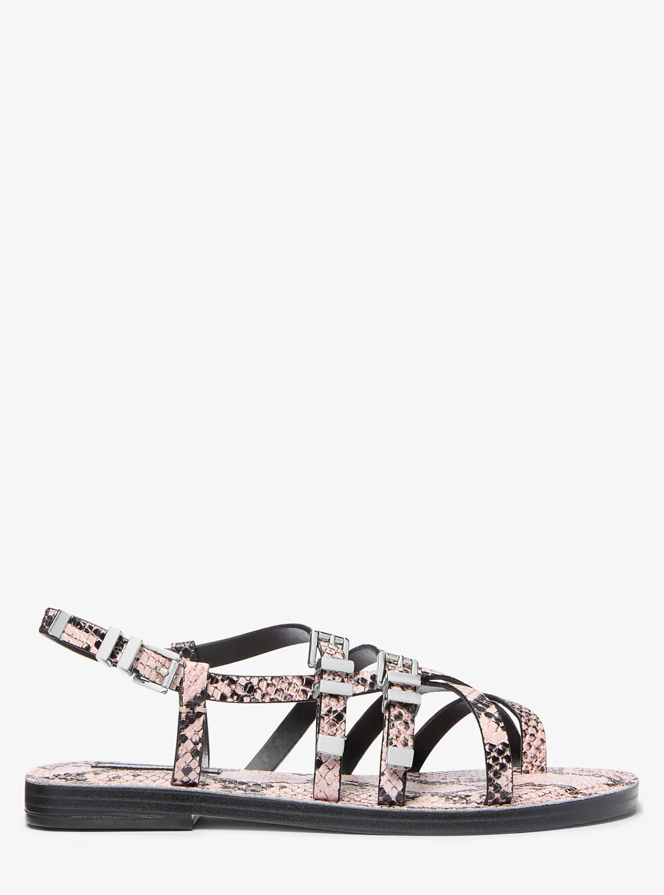 Michael Kors Sandaal Darrington van leer met slangenprint in reli&euml;f ZACHTROZE Clearance