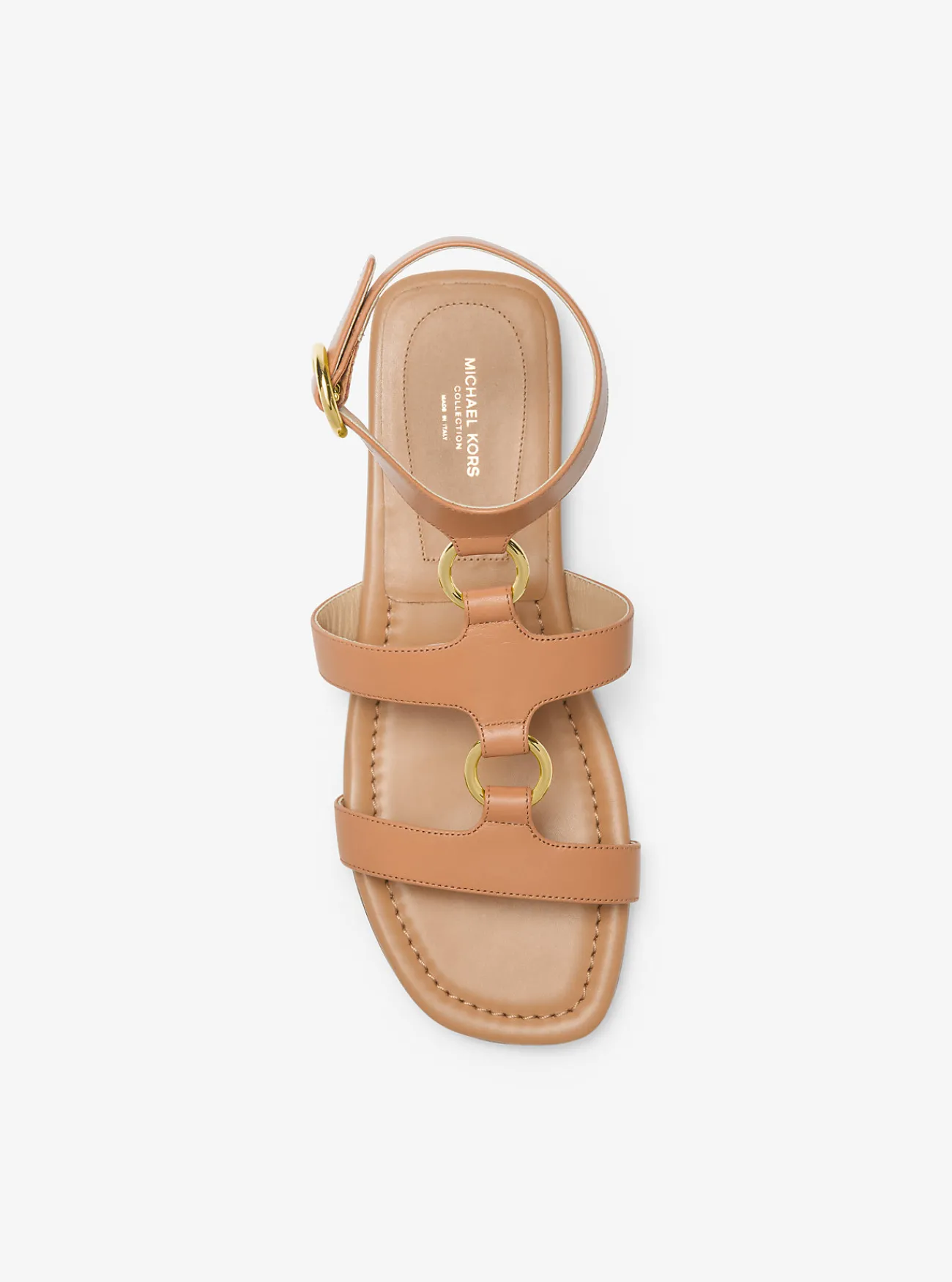 Michael Kors Sandaal Dusty van leer met ringen GEBRUIND Discount